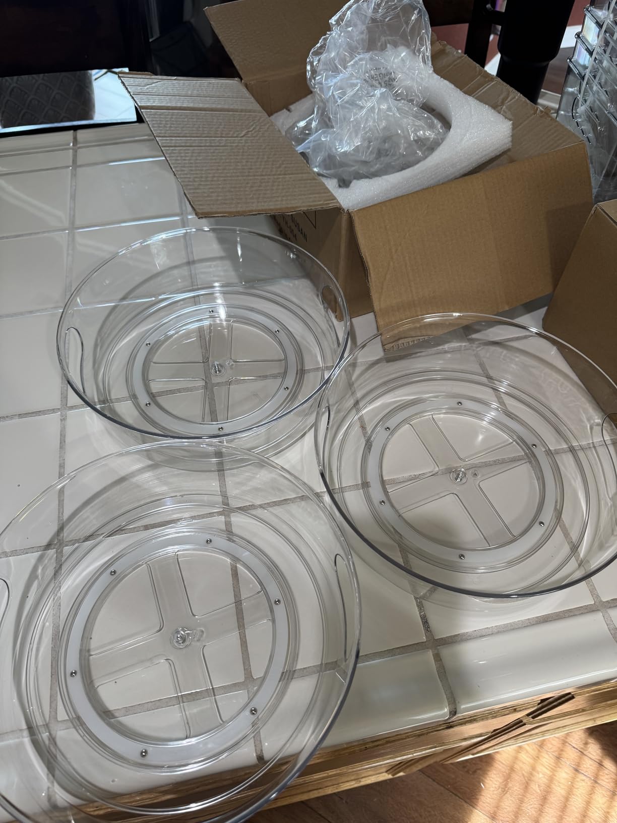 GUZON 4 Pack Lazy Susan Organizer for Cabinet, Upgraded 11.5