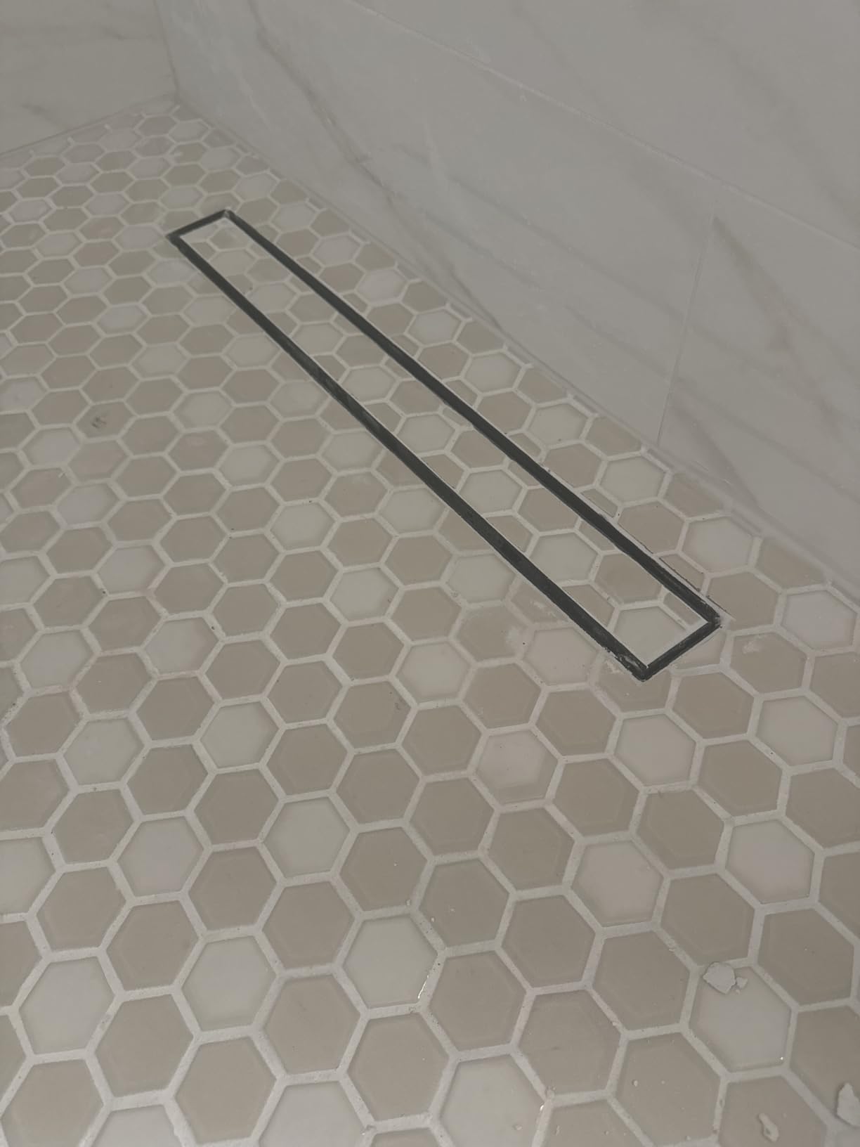 AVSIILE Linear Shower Floor Drain, Brushed Gold 24 Inch 304 Stainless Steel Bathroom Drains Kit, Rectangular Shower Trench Drain with Reversable Tile-in Pattern Drain Cover & Hair Catcher customer photo 1