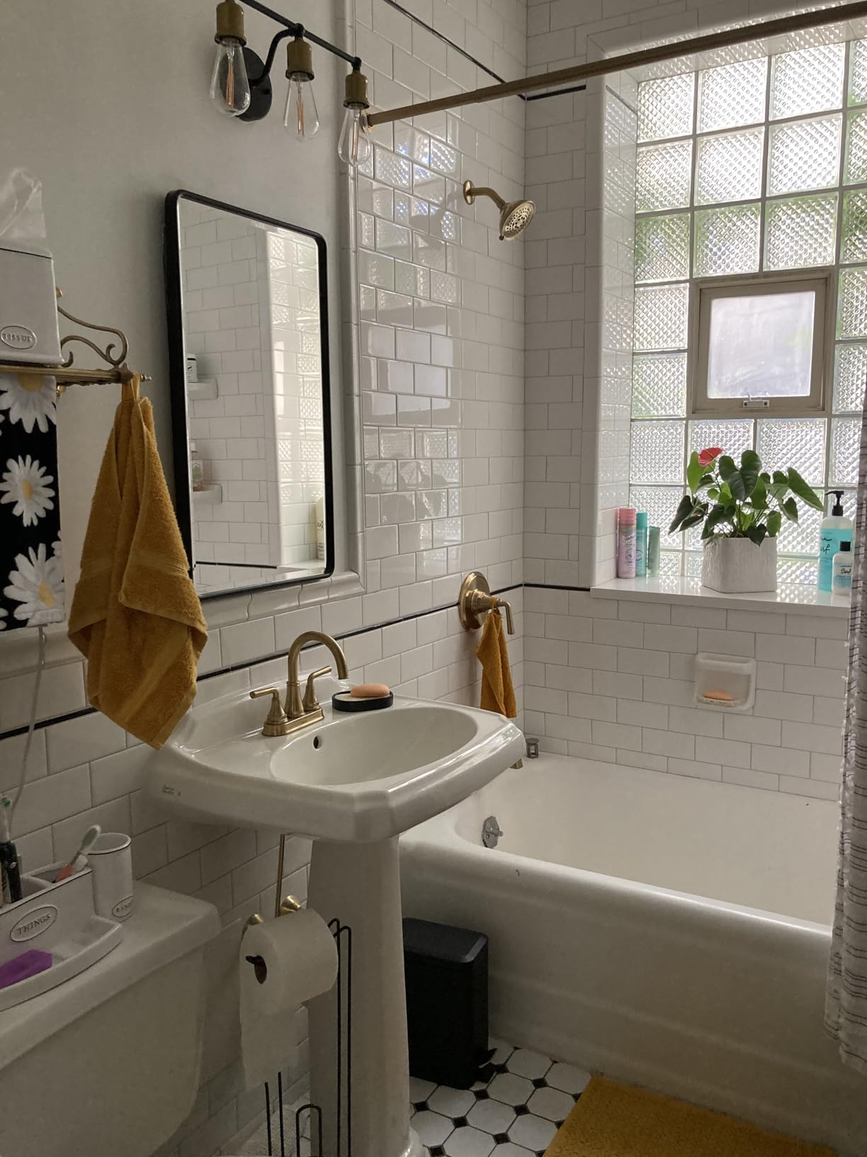 TEHOME Farmhouse Matt Black Recessed Bathroom Medicine Cabinet with Mirror Rounded Rectangle Metal Framed Medicine Cabinet with Beveled Mirror 20x30'' customer photo 1