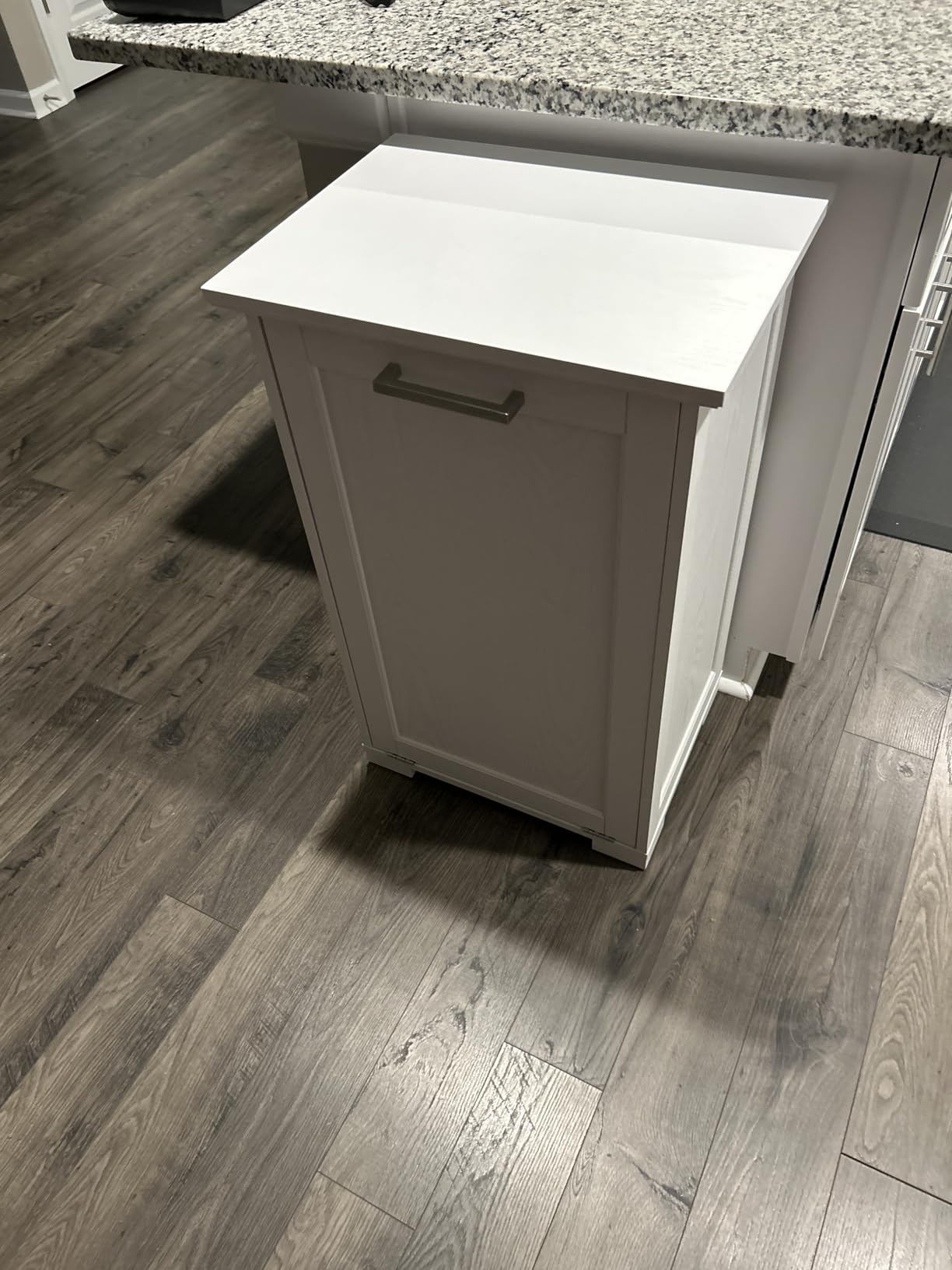 OLD CAPTAIN Double Tilt Out Trash Cabinet, Wooden Kitchen Garbage Can Free Standing Holder (White) customer photo 1