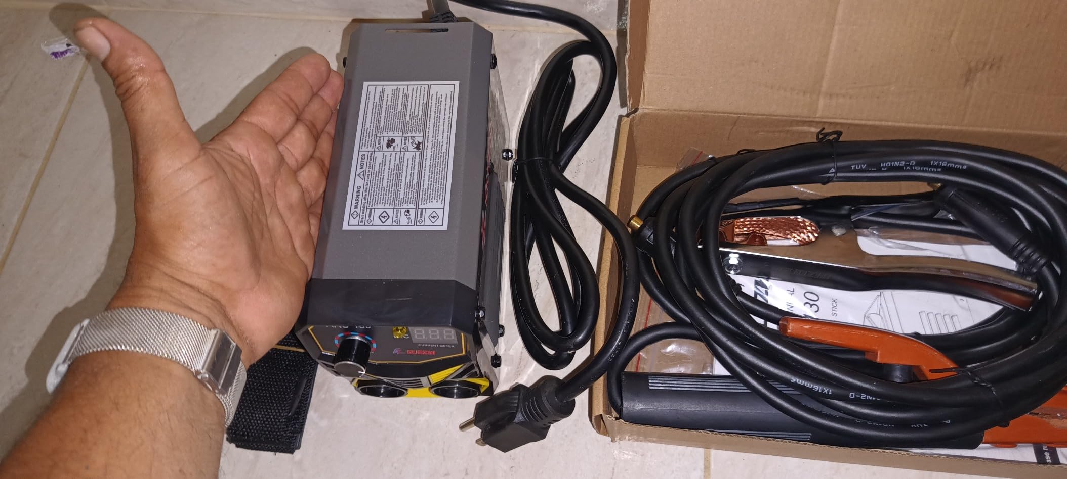 GZ GUOZHI Mini Stick Welder, Small and Portable, 110V 130A ARC MMA Welding Machine with Electrode Holder Cable & Work Clamp, IGBT Inverter Welder Digital Display customer photo 1