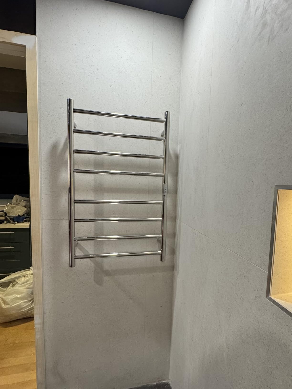 NORTTA 8-Bar Towel Warmer Plug-in Hardwired 3 Modes Brushed Steel 21