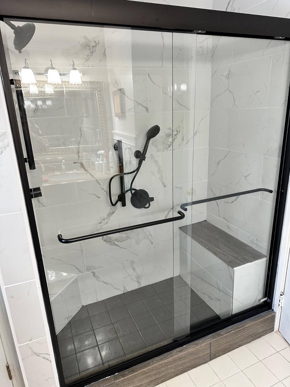 VEVOR Tile Shower Seat, 22.4
