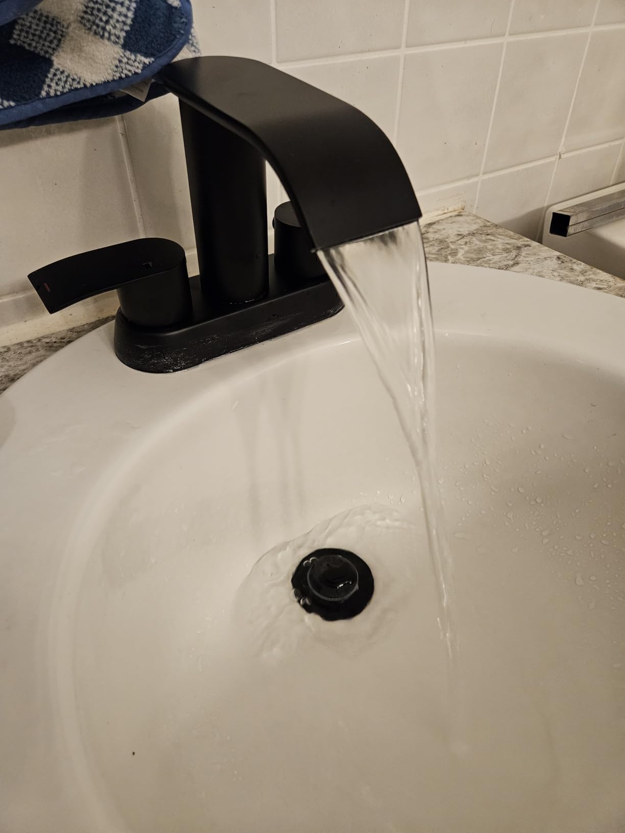 Ultimate Unicorn Waterfall Bathroom Sink Faucet Brushed Nickel, Two Handles Bathroom Faucet with Metal Pop up Sink Drain Stopper, Two Or 3 Holes Bathroom Basin Mixer Tap with Deck Mount Plate customer photo 2