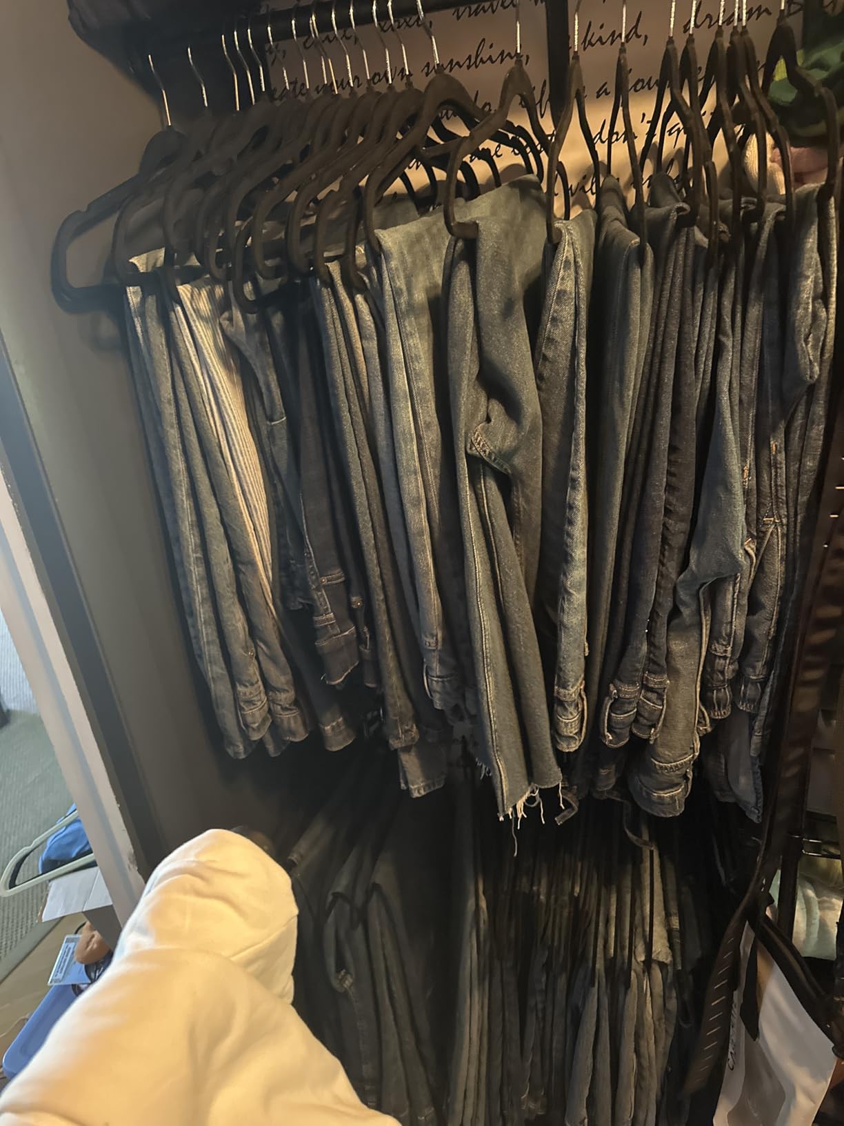 Ulif M2 Wall Mounted Closet System, Clothes Rack Mounted onto the Wall with 4 Expandable Hanger Rods and 5 Metal Shelves, Clothing Organizer Storage in (70.8-102.3)