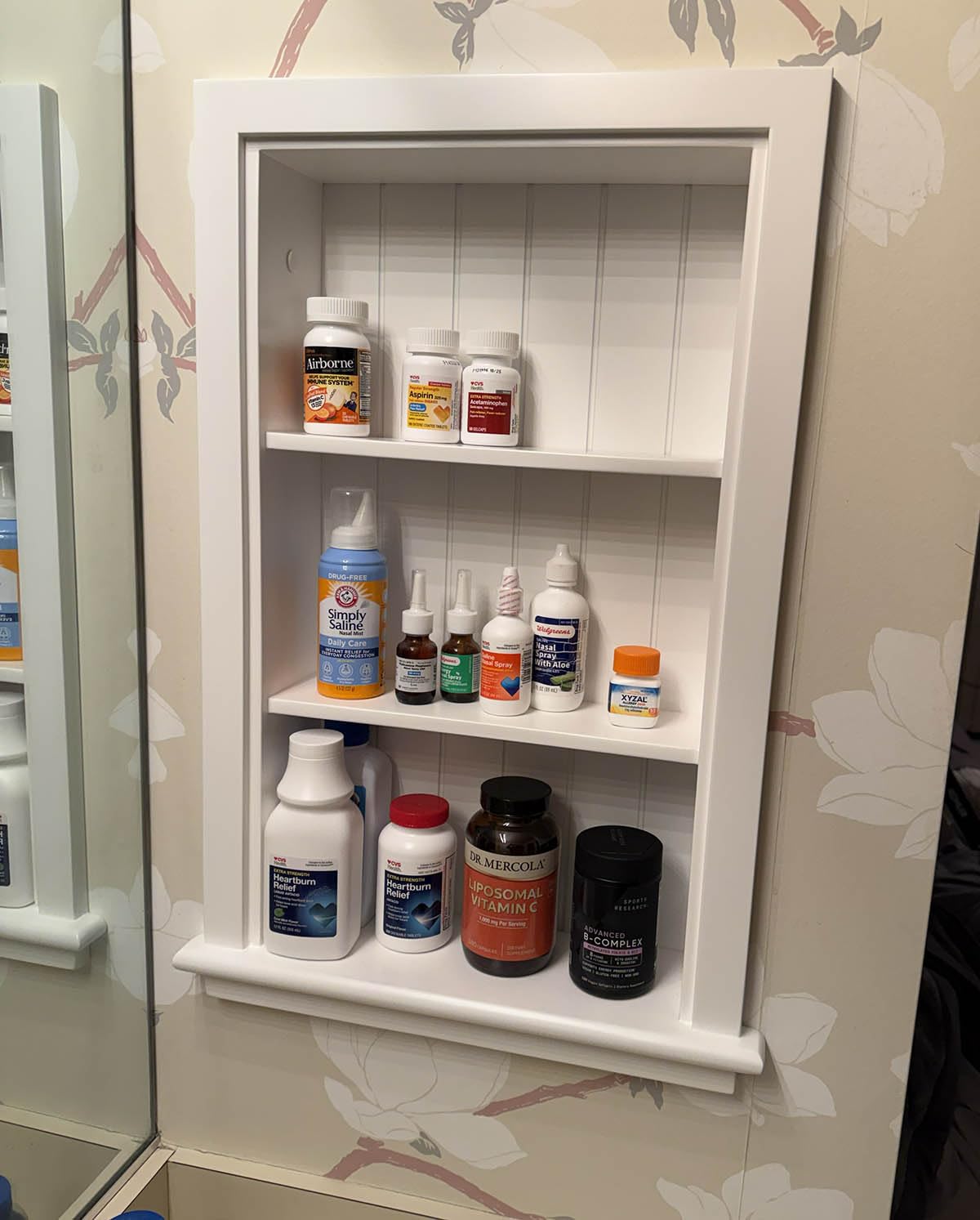 14 x 24 Medicine Cabinet Recessed, Wall Niche, Bathroom Wall Cabinet, 3-Tier, Between Studs Shelving for Drywall, White customer photo 2