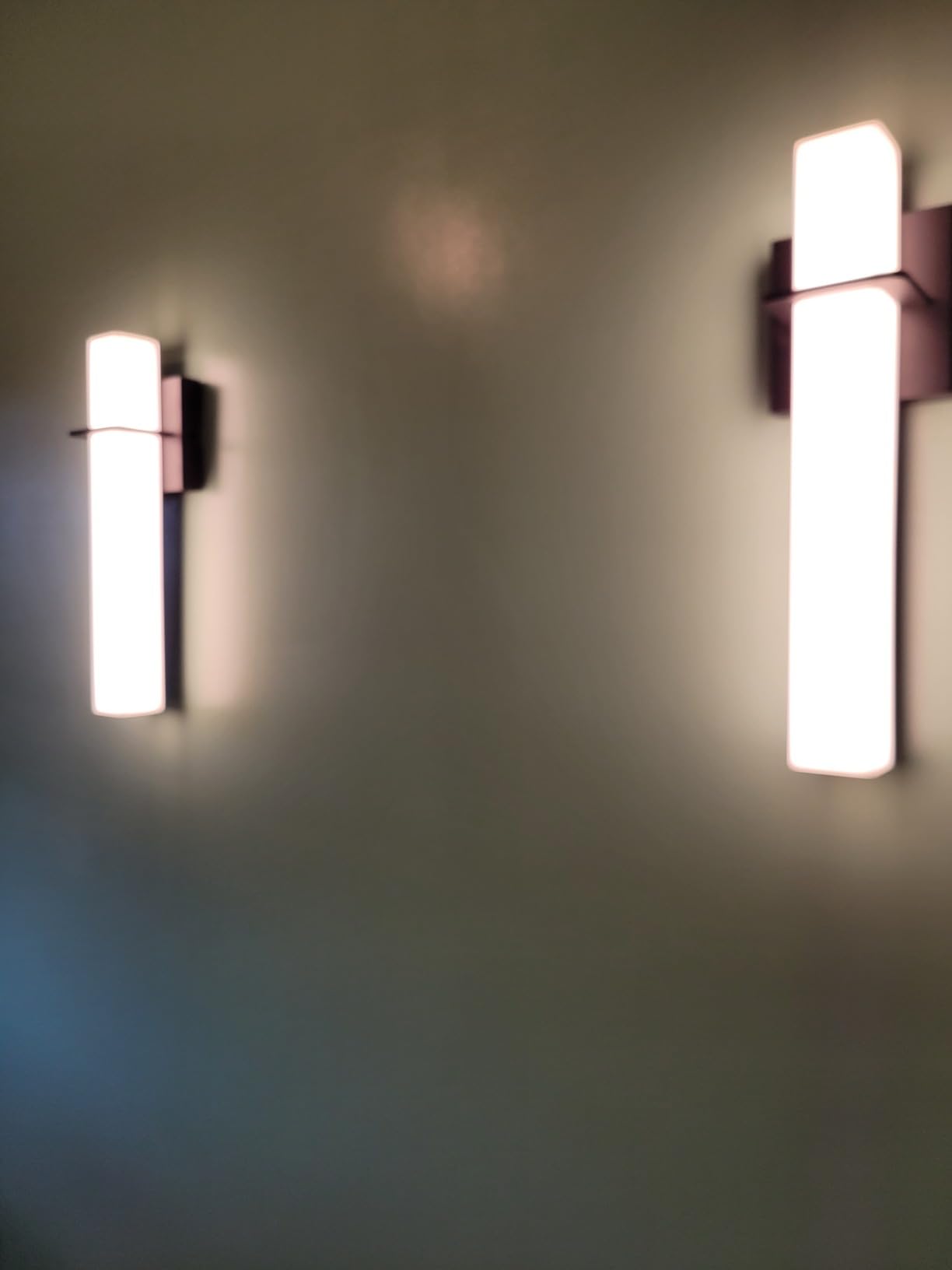 15.7inches Modern Led Wall Sconces,18W 3000K 1200Lumen Bathroom Vanity Wall Lights with White Acrylic Lampshade,Indoor Hardwired Wall Lamp for Bedroom Living Room(Black,2-Pack) customer photo 1