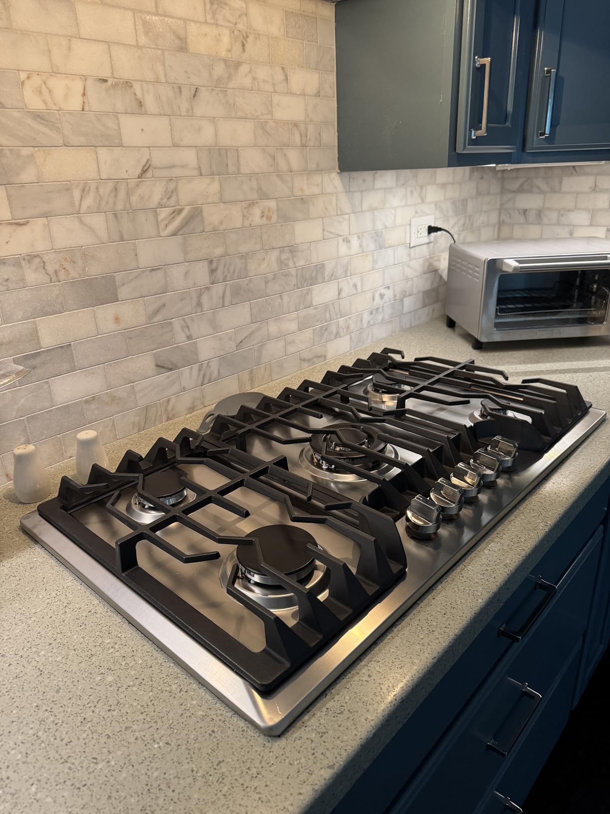 TOPWISH 36 Inch Gas Cooktop, Propane Stove Top with 5 ITALY SABAF Sealed Burners 41,800BTU, NG/LPG Convertible Built-in Stainless Steel Stovetop with Thermocouple Protection for Rvs Kitchen Outdoor customer photo 2
