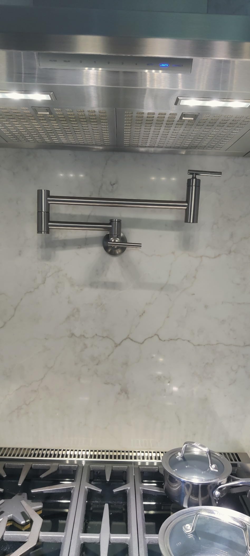 KOHLER 35745-VS Contemporary Style Wall-Mount Pot Filler Kitchen Faucets, Vibrant Stainless customer photo 2