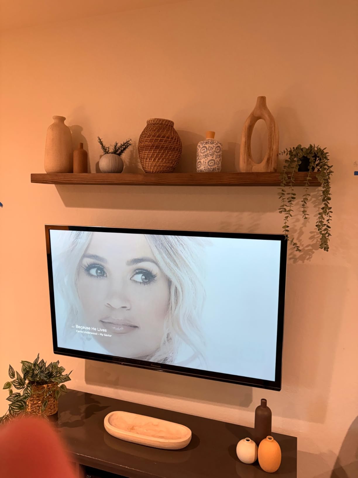 60 Inch Floating Shelves, 8-Inch Deep High-End Solid Wood Long Floating Shelves for Wall Set of 2, Rustic Walnut Wall Shelves for Bedroom Kitchen & Living Room, with Sturdy Hidden Bracket, Walnut customer photo 2