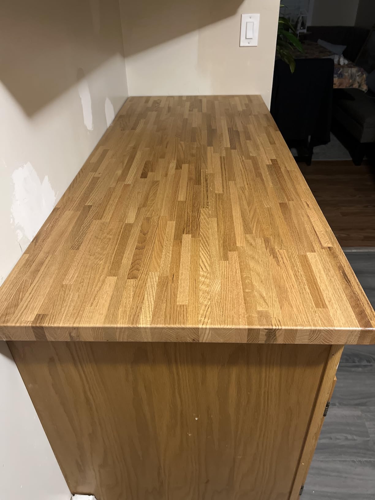 CONSDAN Butcher Block Counter Top, USA Grown Oak Solid Hardwood Countertop, Wood Slabs for Kitchen, Reversible, Both Side Polished, Prefinished with Food-safe Oil, 1.5