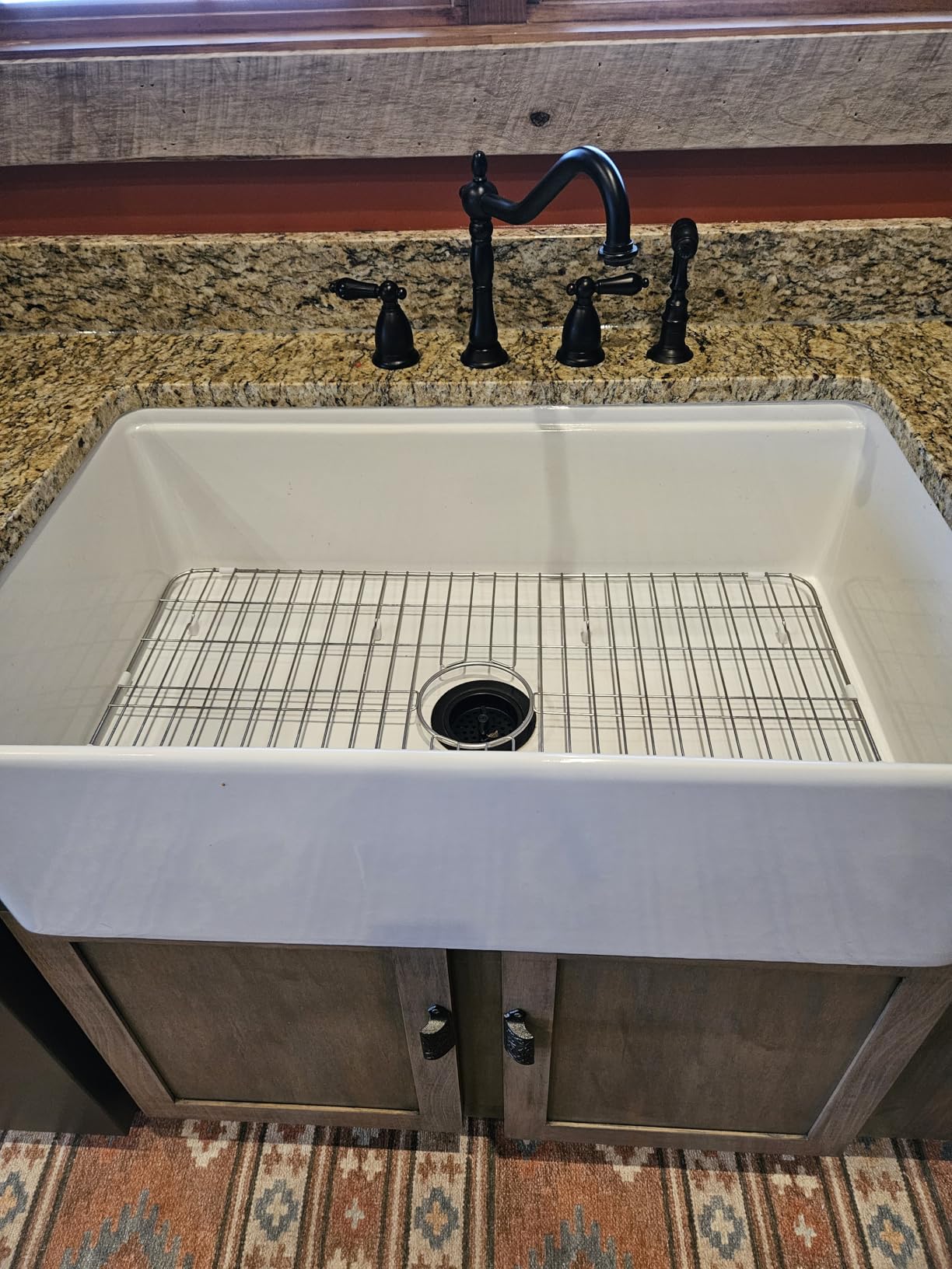 DeerValley Farmhouse Sink Workstation, 33 inch White Fireclay Apron Front Farm Sinks, Double Bowl Deep Drop-in Undermount Sink with Workstation Accessories customer photo 2