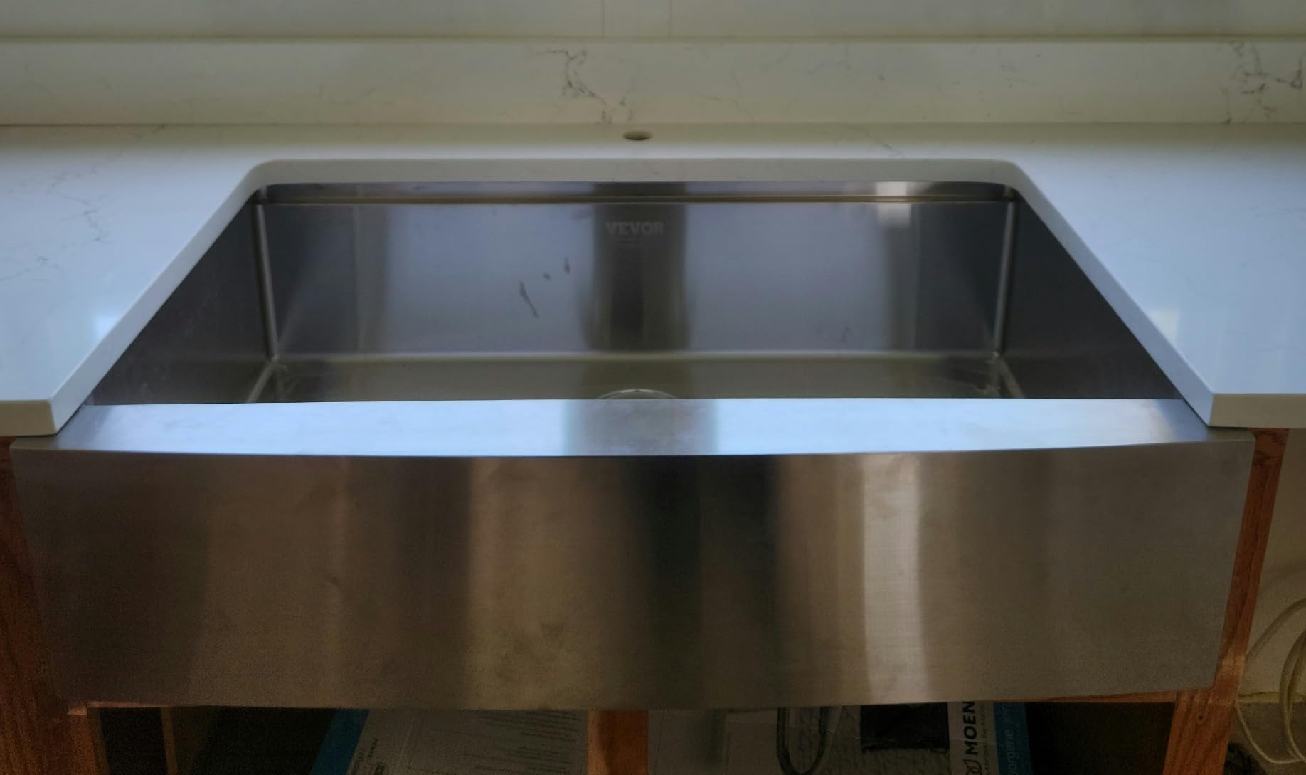 VEVOR 33 inch Farmhouse Kitchen Sink, 304 Stainless Steel Sink, Top Mount Single Bowl Kitchen Sinks with Ledge & Accessories, Household Dishwasher Sinks for Farm, Prep Kitchen, Garage and Bar Sink customer photo 2