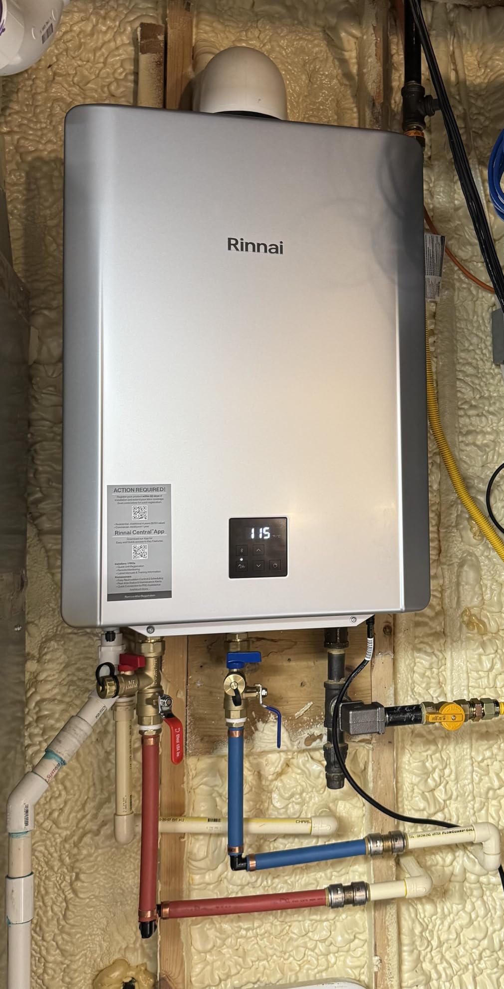 NEW Rinnai RX199iN Condensing Smart Sense Natural Gas or Propane Tankless Water Heater, Indoor or Outdoor Water Heater, Up to 11.1 GPM, 199,000 BTU customer photo 2