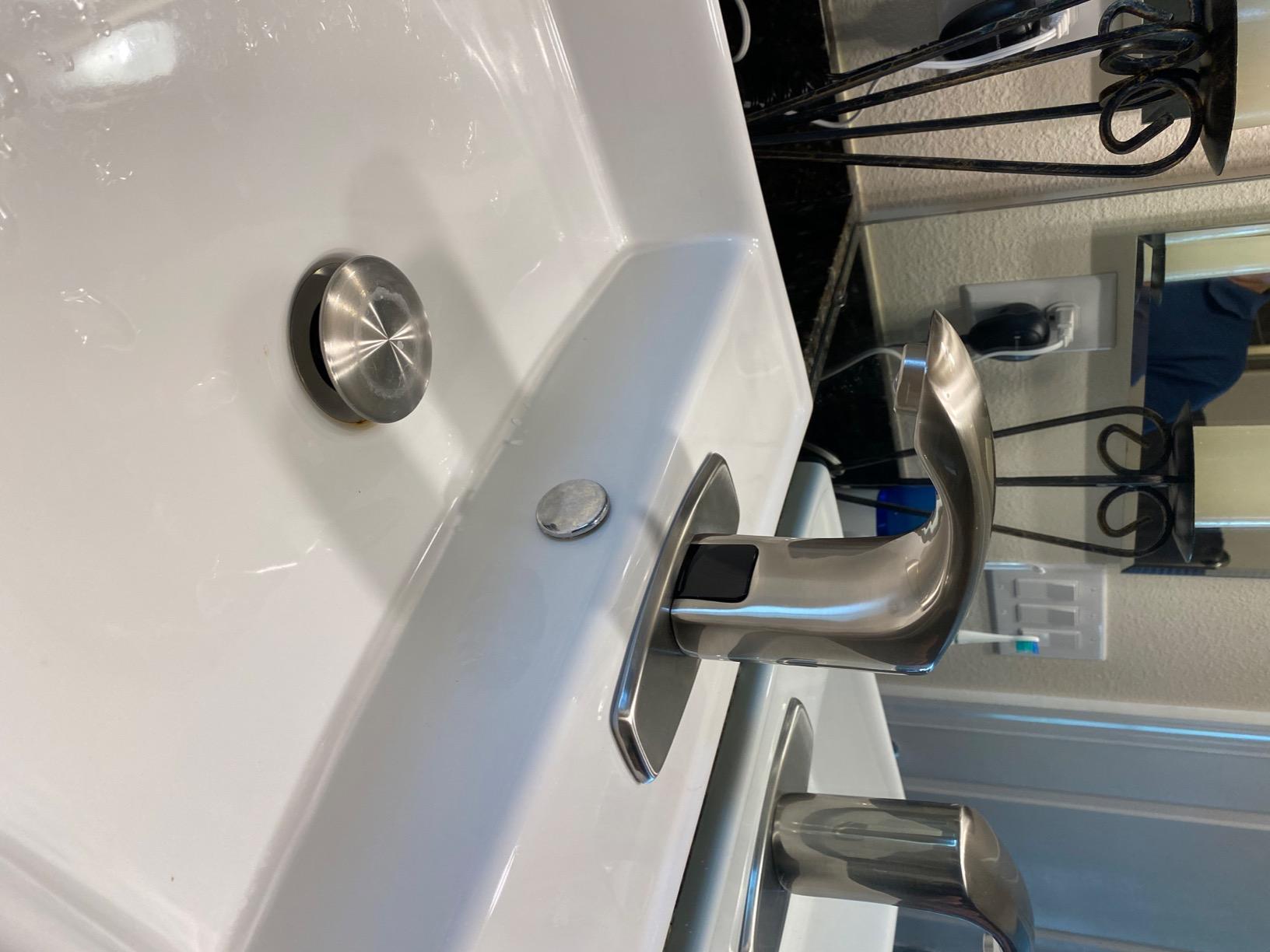 Touchless Bathroom Sink Faucet, Greenspring Automatic Faucets Bathroom Commercial Hands Free Motion Sensor Faucet Battery or Plug-in Powered with Control Box and Temperature Mixer, Chrome customer photo 2