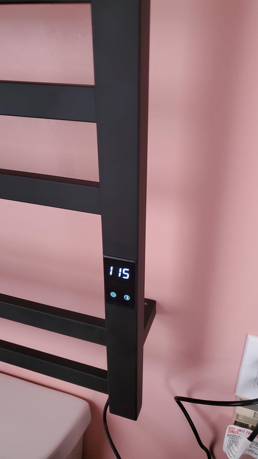 8-Bar Electric Heated Towel Warmer, Fast Heating with Auto Shut-Off Timer, Matte Black Finish, Wall-Mounted Spa Towel Heater, Hardwired or Plug-in Options customer photo 2