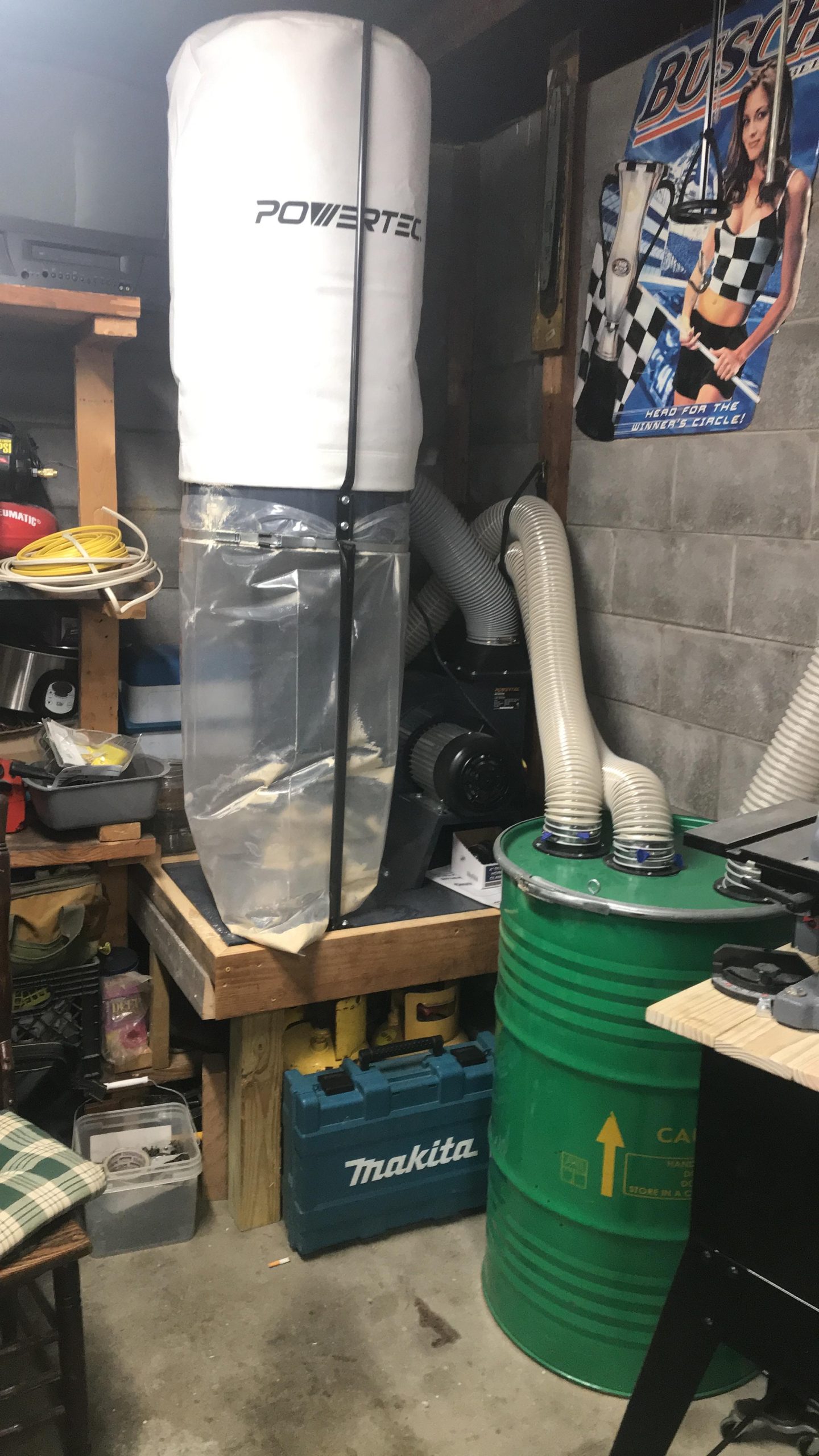 POWERTEC 1 HP Dust Collector with 1 Micron Dust Collector Bags and Mobile Base, Dust Collectors with 800 CFM for Woodworking Dust Collection System (DC1081) customer photo 1