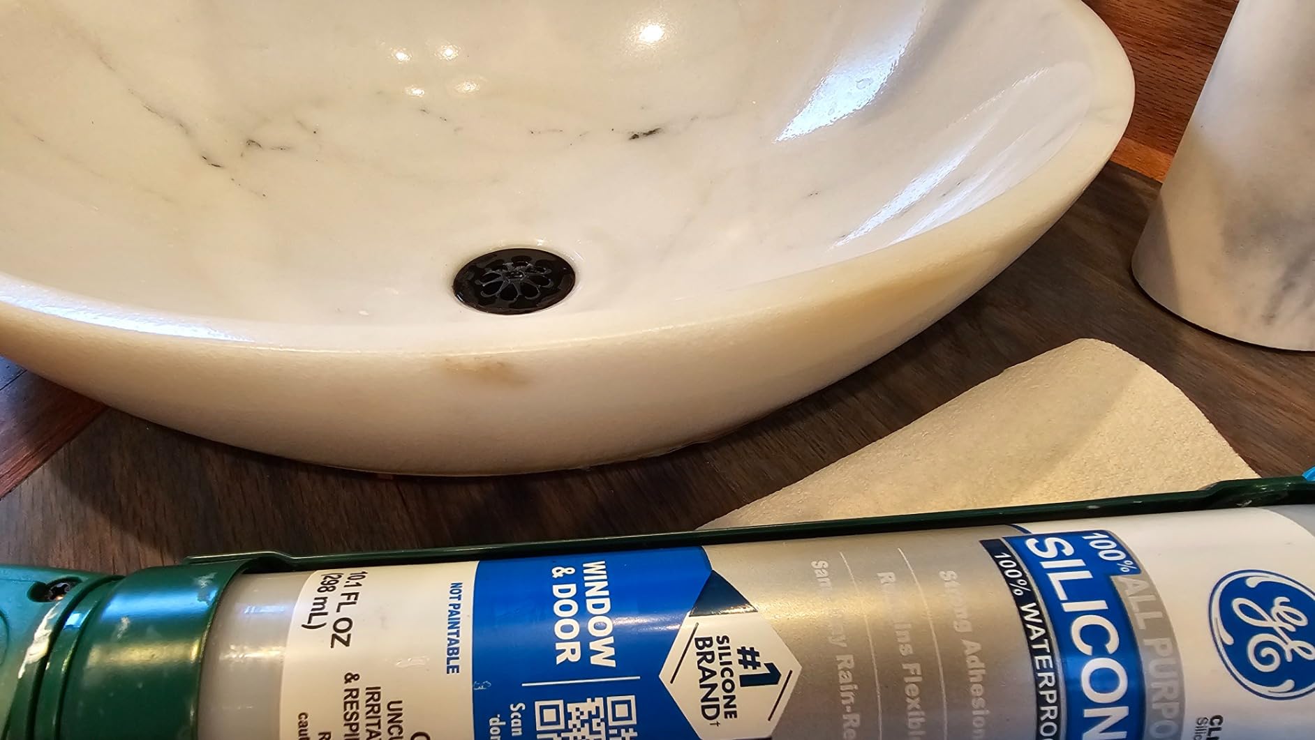 Natural Moon White Marble Bathroom Sink 17inch Round Shape Vessel Bowl Polished Finished basin customer photo 2