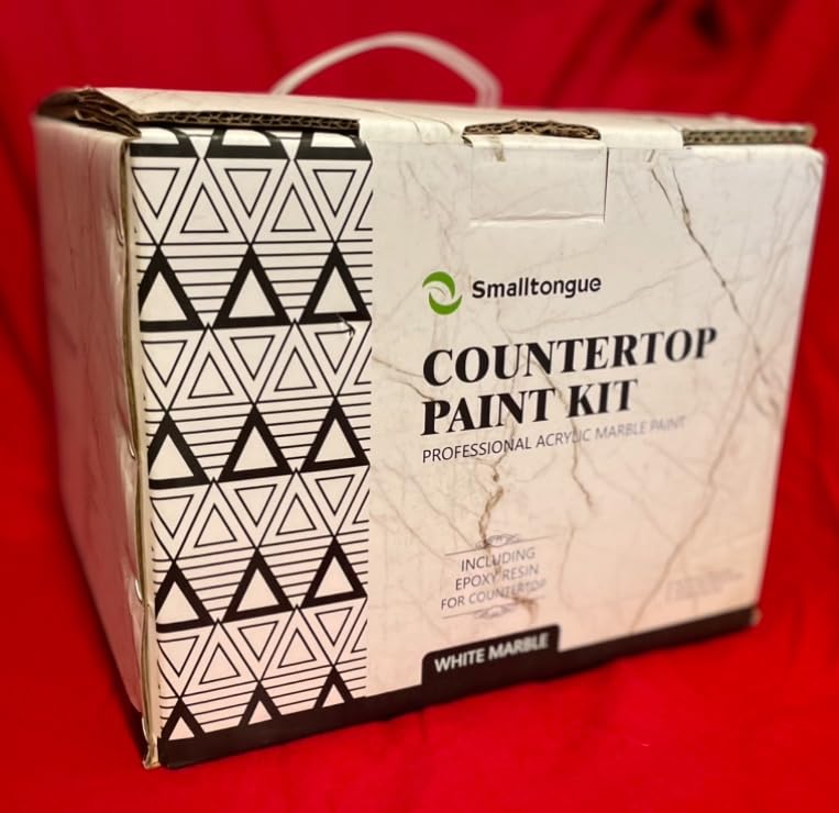 Smalltongue White Marble Countertop Paint Kit(Including Epoxy Resin), All-IN-ONE Set, Cover Up to 35 SQ. FT., For Marble, Granite, Formica, Laminate, Ceramic Tile etc. customer photo 1