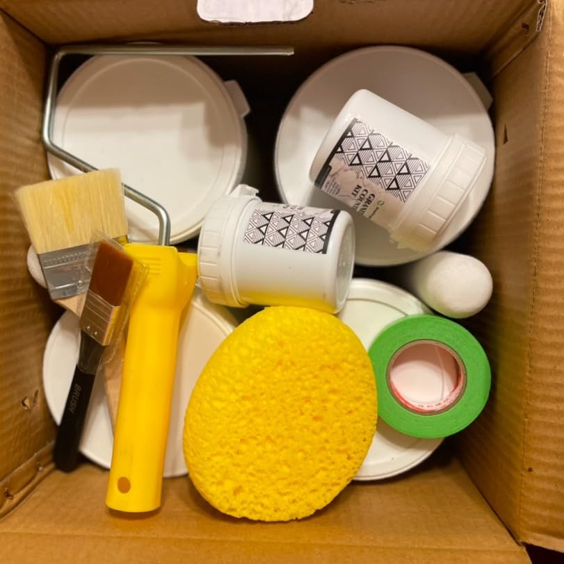 Smalltongue White Marble Countertop Paint Kit(Including Epoxy Resin), All-IN-ONE Set, Cover Up to 35 SQ. FT., For Marble, Granite, Formica, Laminate, Ceramic Tile etc. customer photo 2