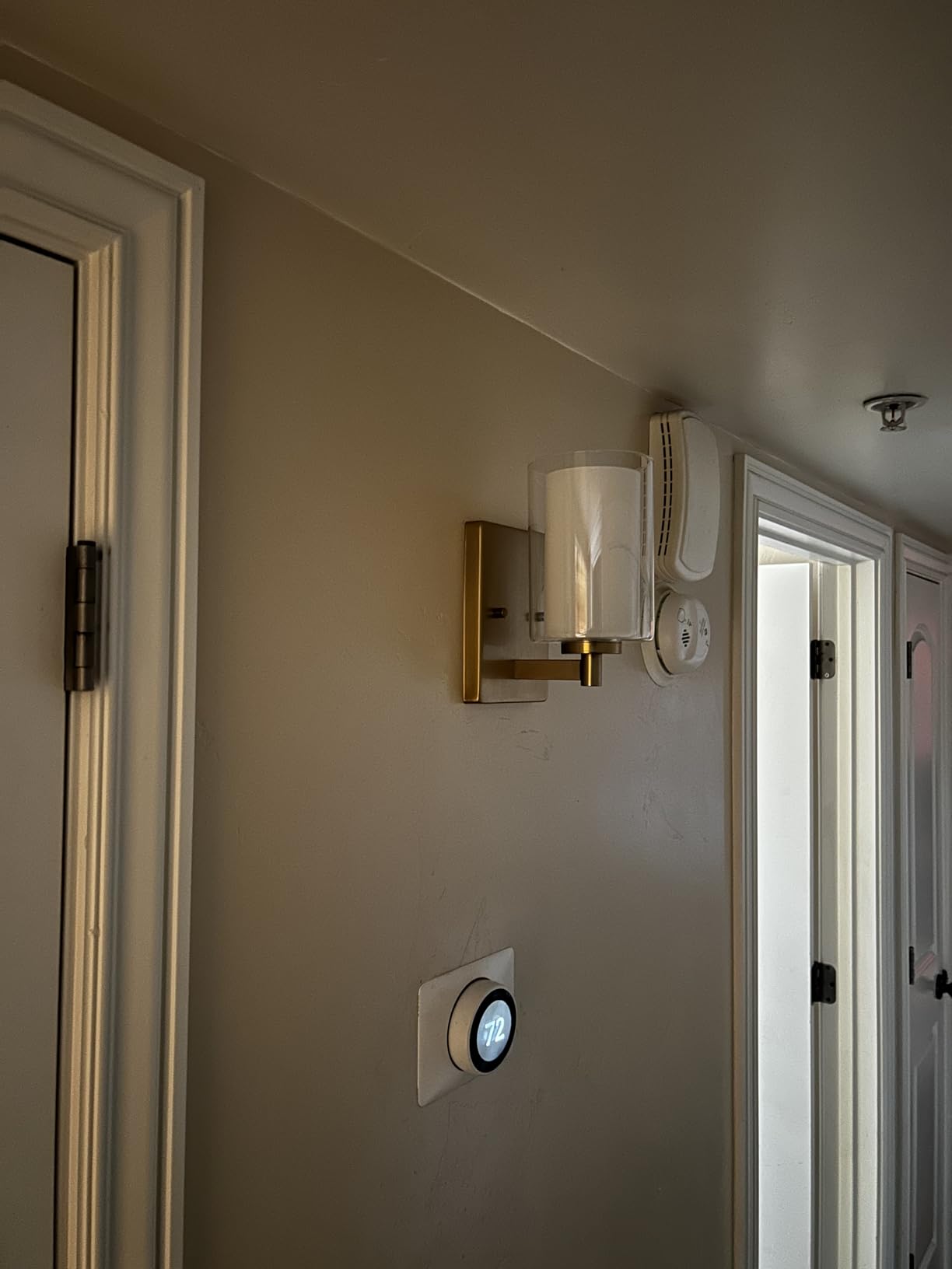 Kalium Wall Sconces Set of Two Modern Vanity Lights with Double Clear Glass Shade Brushed Nickel Indoor Farmhouse Wall Light for Bathroom Living Room Bedroom Mirror Hallway Bulb E26 Base (2PCS) customer photo 1