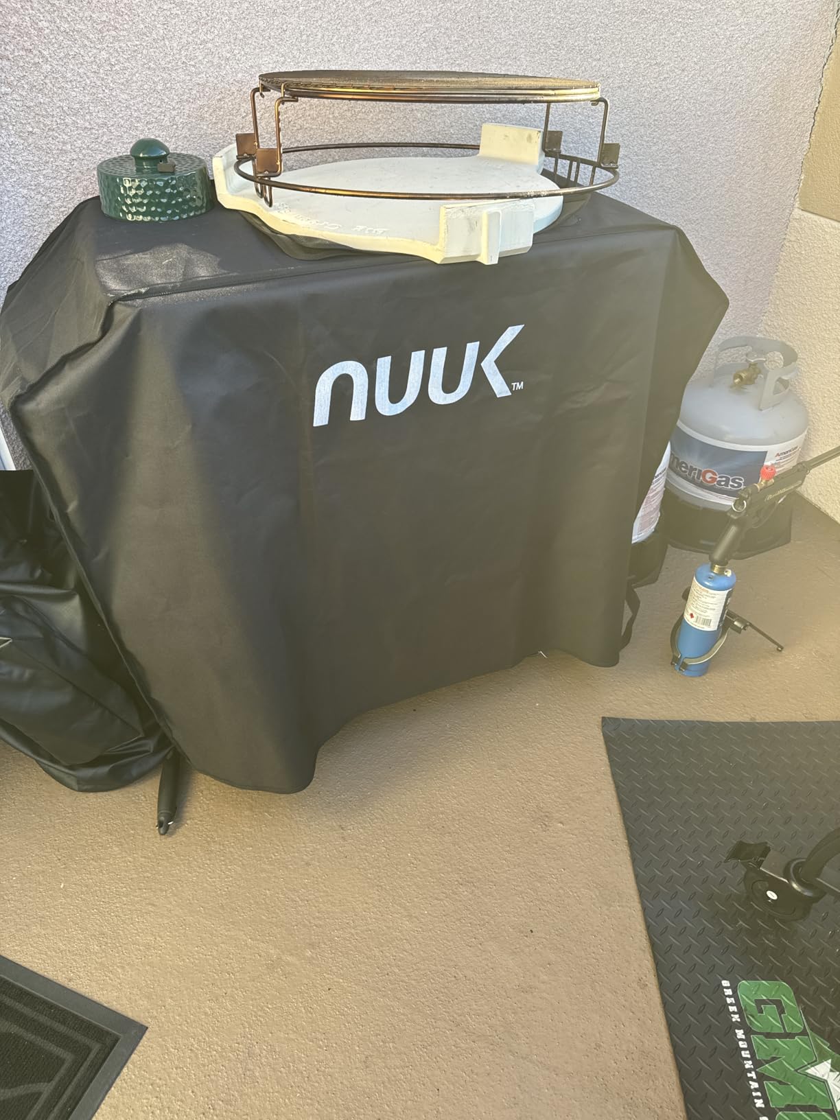 NUUK Outdoor Grill Cart with Storage Cabinet Metal Kitchen Island Prep Table with Movable Universal Wheels and Stainless Steel Top for Outside BBQ Backyard Include Hooks Spice Rack customer photo 2