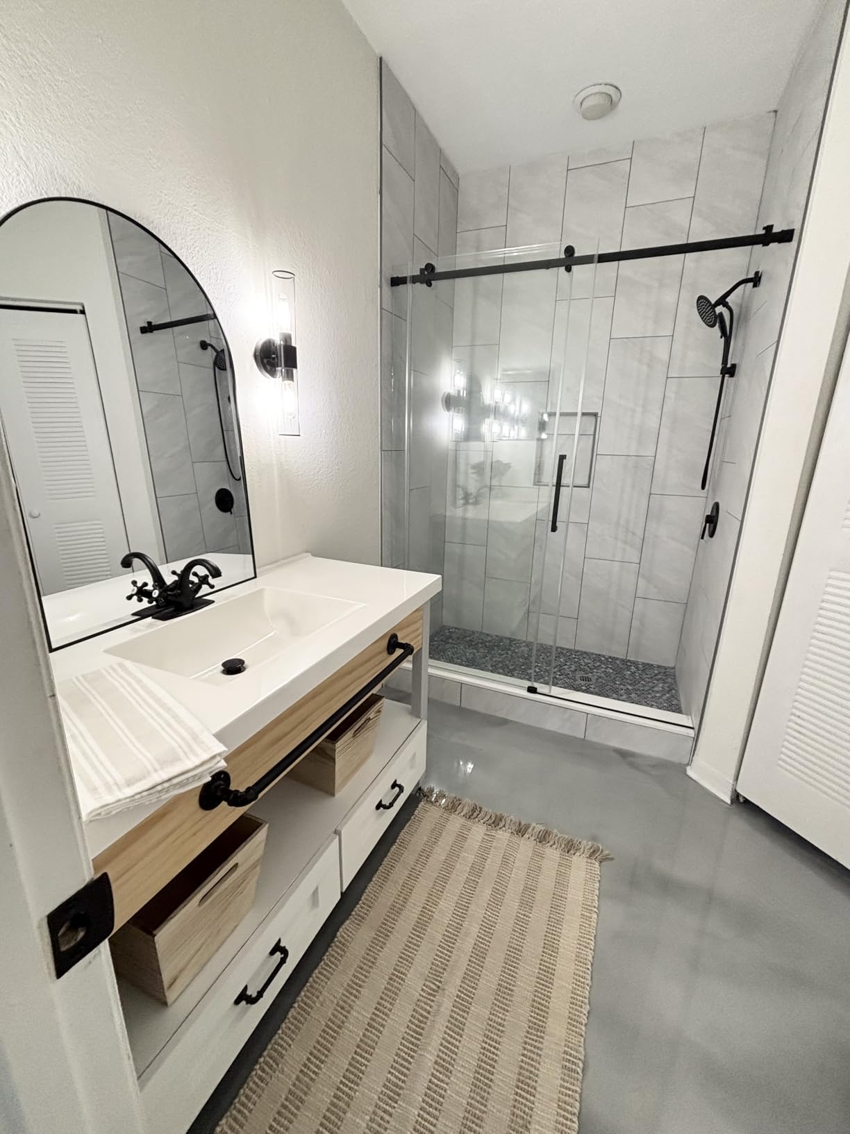 Brushed Gold Wall Sconces Set of 2 (Hardwired Only), Bathroom Vanity Light Fixtures, Modern Cylinder Glass Wall Lights for Mirror 28-40 in Height, NOT Battery Operated, E26 Base (Bulbs Not Included) customer photo 1
