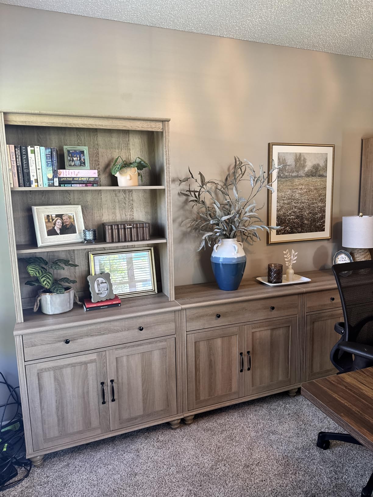 WAMPAT Entertainment Center with Bookshelves for TVs up to 75
