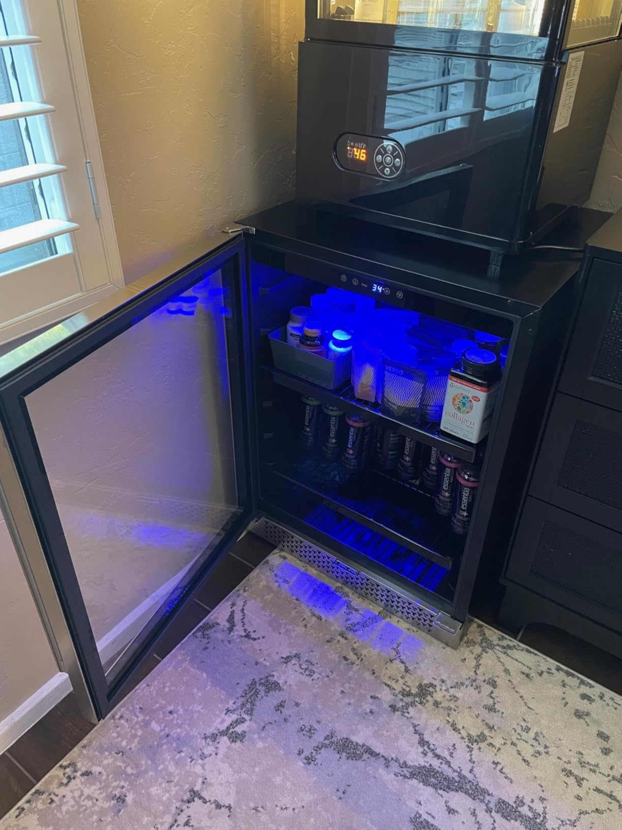 Yeego Beverage Refrigerator & Drink Fridge - 24 inch 180 Cans Beer Cooler Glass Door, 34-54℉ Under Counter Refrigerator Built-in for Drink Soda Wine for Bar Office Bedroom customer photo 2