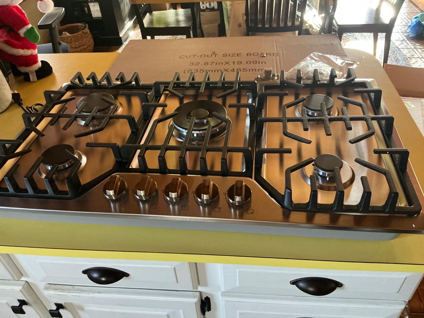 Amzgachfktch Gas Cooktop 36 inch with 5 Italy Sabaf Sealed Burners, Max 48,300 BTU Built-in Gas Stove Top, Propane Cooktop with 304 Stainless Steel Panel, NG/LPG Convertible, CSA Certified customer photo 2