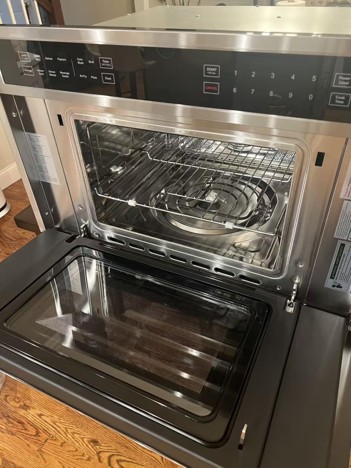 AAOBOSI 24 Inch Built in Microwave Convection Oven, 1.6 Cu.Ft Wall Microwave Ovens Air Fryer Combos (upgraded), 1000Watt Power Sensor & Auto Cook, 12 Cooking Modes, Drop Down Door, Stainless Steel customer photo 2