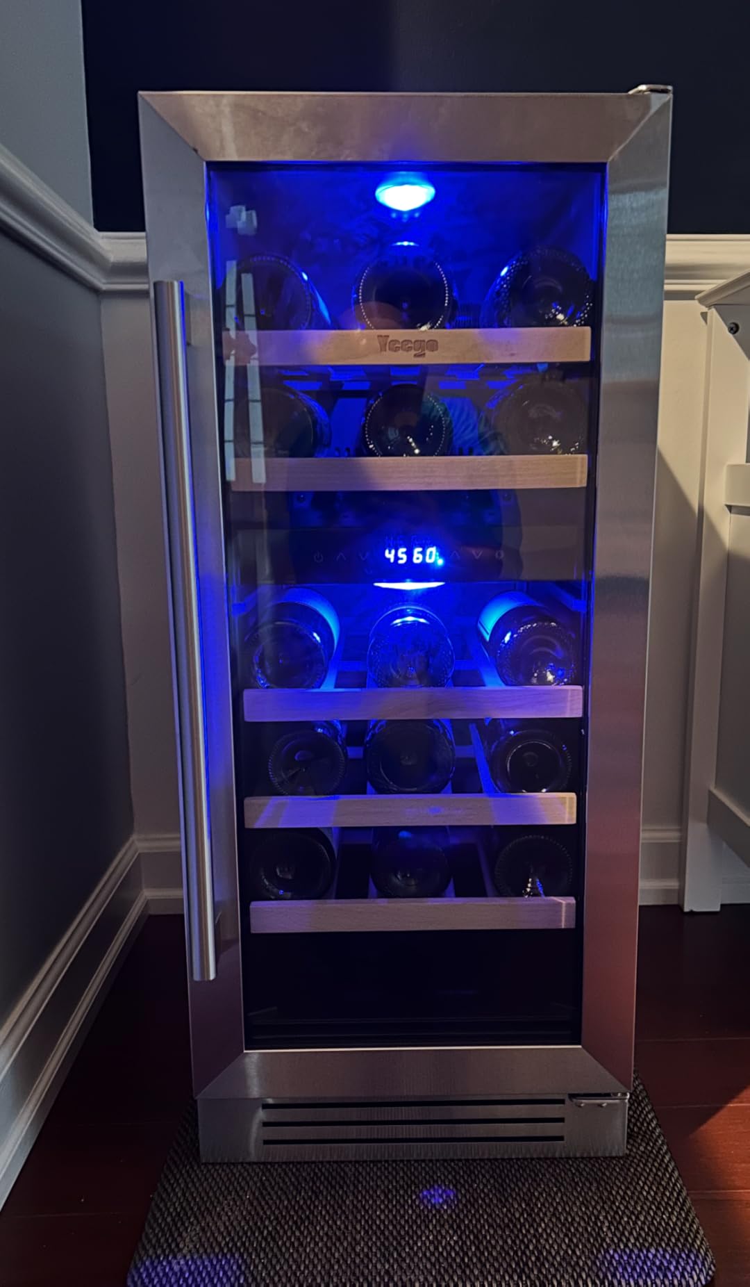 Yeego Wine Fridge Cooler - 24 Inch Wine Fridge Hold 52 Bottles, 40-65°F Wine Refrigerator Glass Door, Built in, Freestanding Under Counter Fridge for Beer Soda Drink Home Bar Office(5.12 Cu.ft) customer photo 2