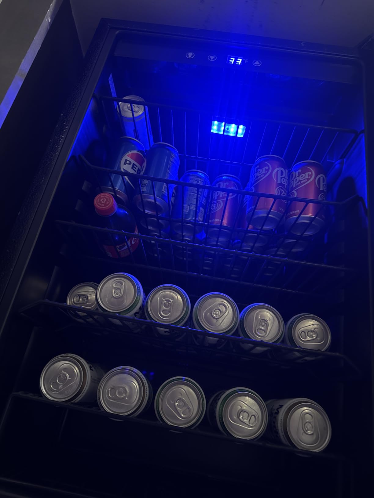 Electactic 48 Can Beverage Refrigerator, 12 Bottle Wine Cooler with Stainless Steel Glass Door, Digital Temperature Display, Countertop Mini Fridge for Soda, Wine or Beer, Silver customer photo 1