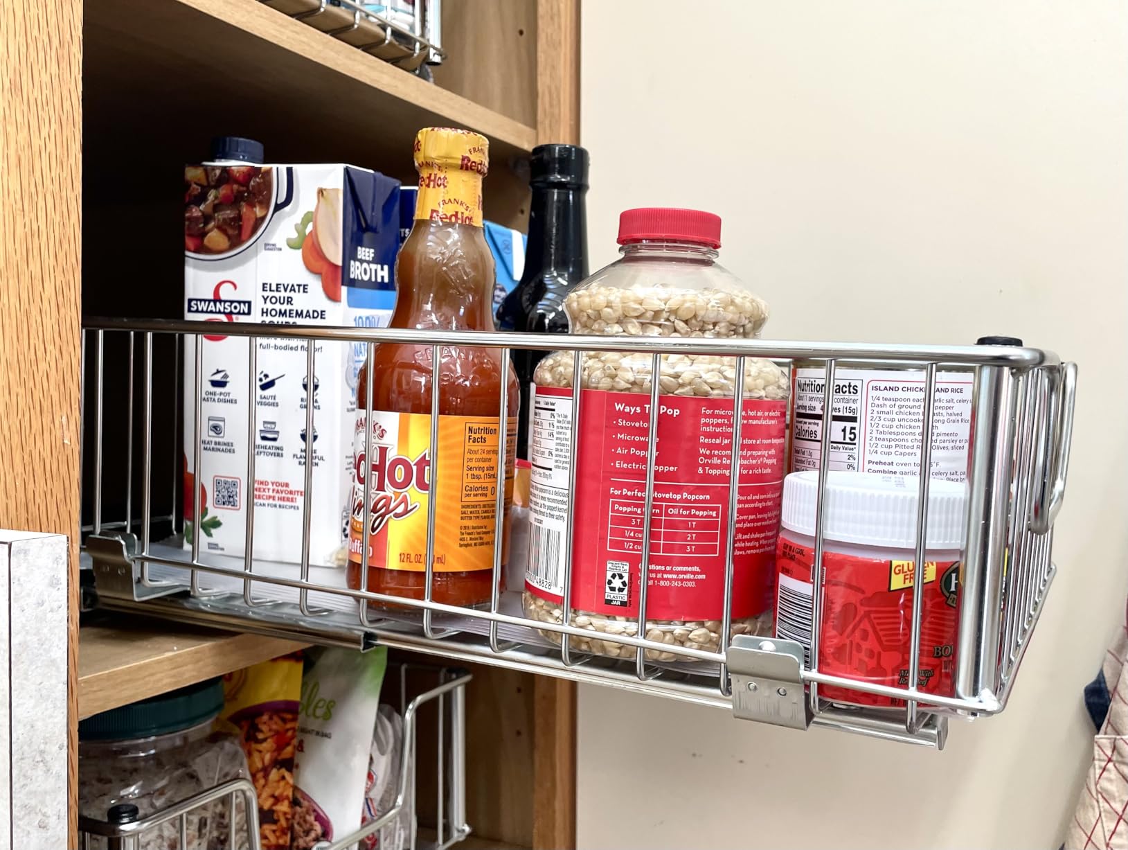 WelFurGeer 2-Tier Kitchen Cabinet Pullout Shelf and Drawer Organizer, Soft Close Pantry Pull Out Shelves, Heavy Duty Pull Out Cabinet Organizer with Shelf Liner for Kitchen Cabinets, Pantry Storage customer photo 2