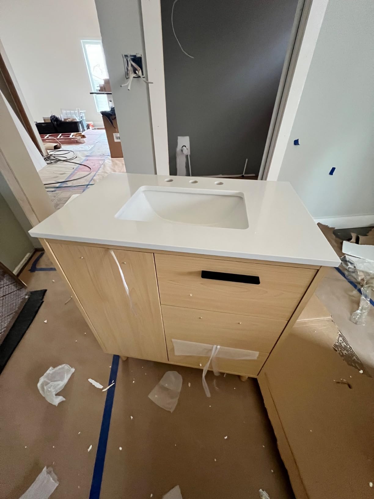 36 Single Bathroom Vanity, Soft-Close, Teak customer photo 1