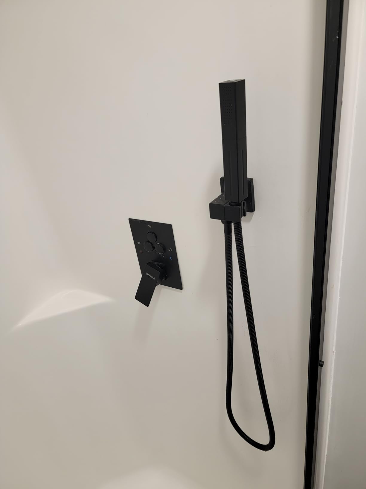 VANFOXLE Brushed Gold Shower System, Push Button Pressure Balance Shower Valve, Ceiling Mount Thick 12