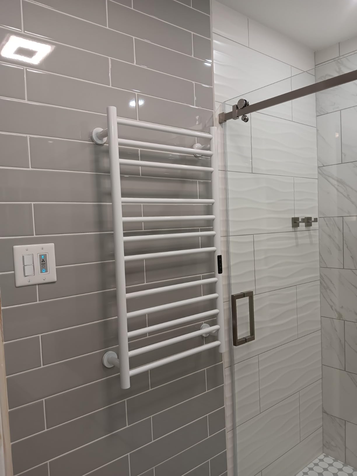 Poloma Wall Mounted Towel Warmer Rack for Bathrooms, Electric Heated Towel Rack Heater, Stainless Steel 12Bars White, CSA Certified customer photo 1