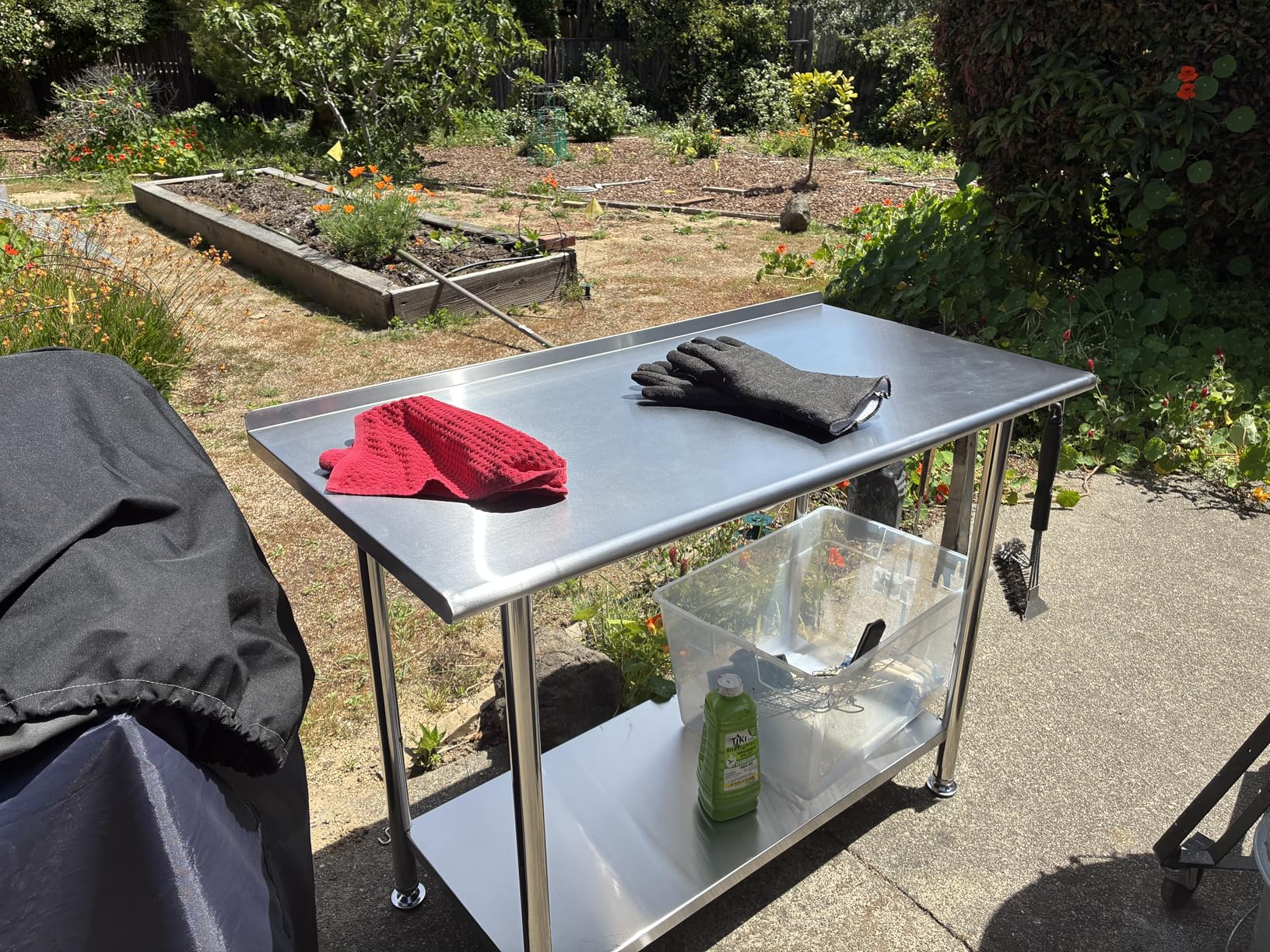 Atelicf All-Stainless Steel Prep Table, 24 X 48 Inch, with Rounded-Corner Backsplash and Adjustable Undershelf, Heavy-Duty for Outdoor Use, Restaurants, Hotels, Workshops, Kitchens, Gardens, and Garages customer photo 1