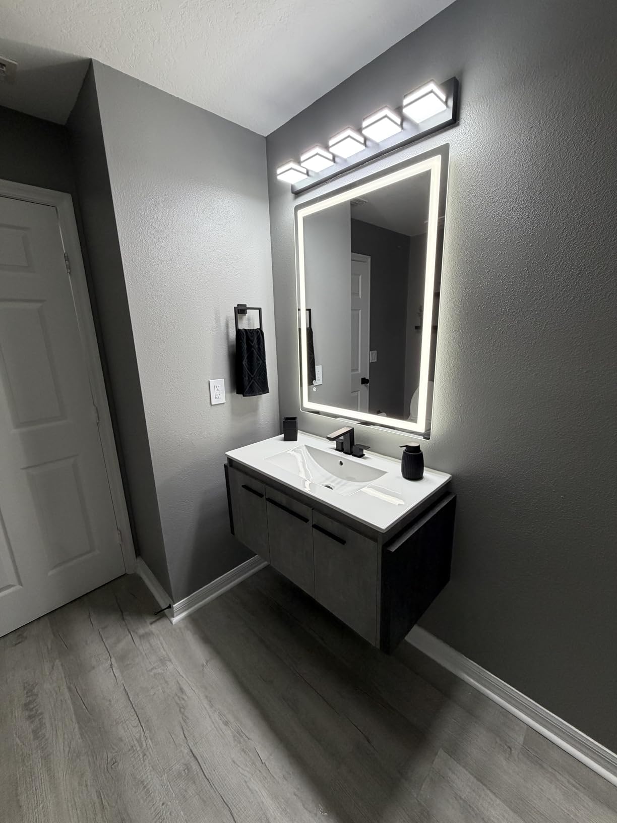 DWVO Bathroom Vanity with Sink Combo, Bathroom Vanity Wall Mounted Modern Bathroom Cabinet with Ceramic Sink, Large Storage Double Soft-Close Doors Cabinet Vanity, Bathroom Storage customer photo 1