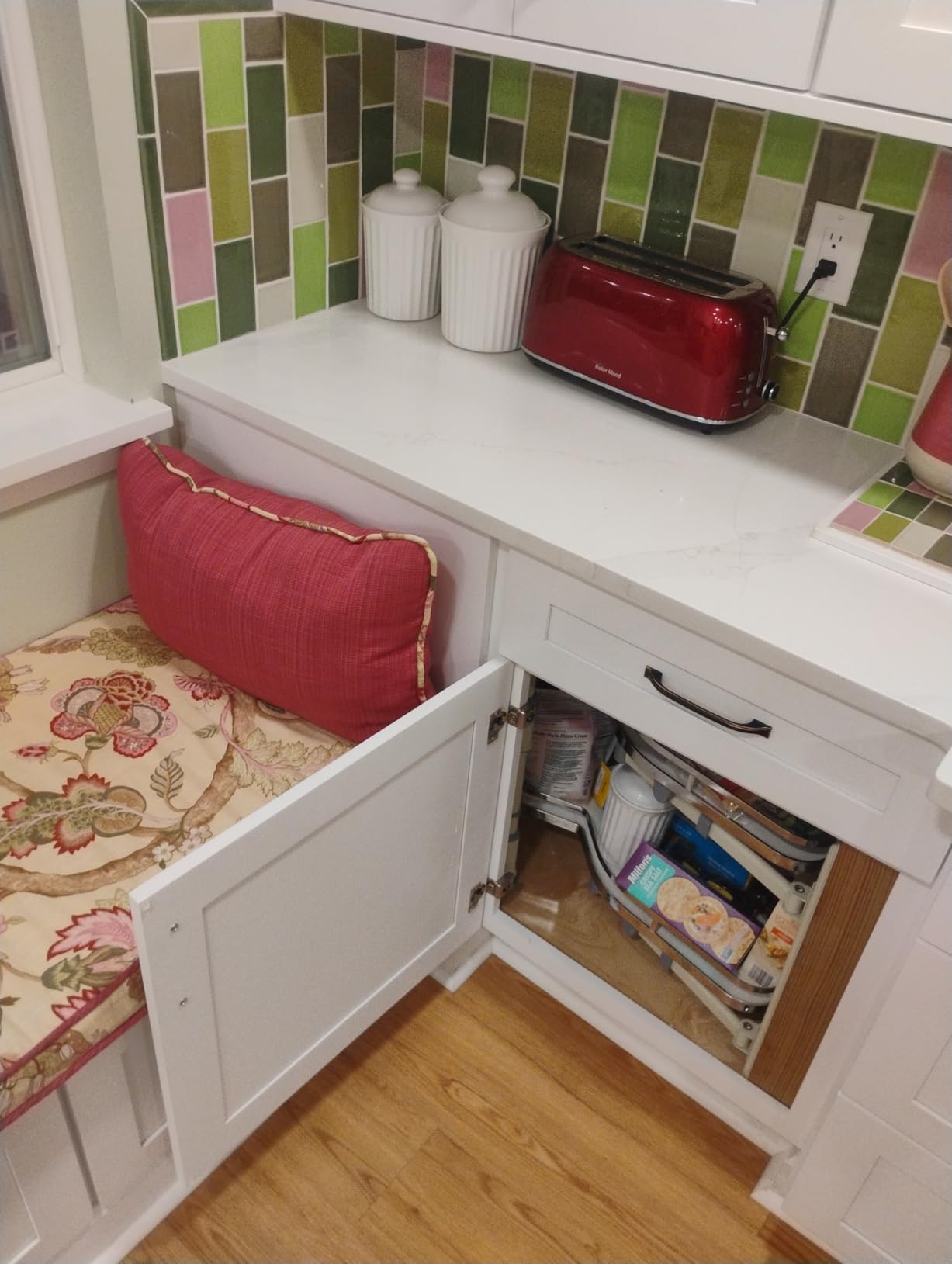 VEVOR Swing Left Blind Corner Cabinet, Pull Out Organizer for 36 inch Width Blind Cabinet, 2 Tier Height Adjustable Swing Tray, Soft Close Kitchen Cloud Blind Organizer, Left Open customer photo 2