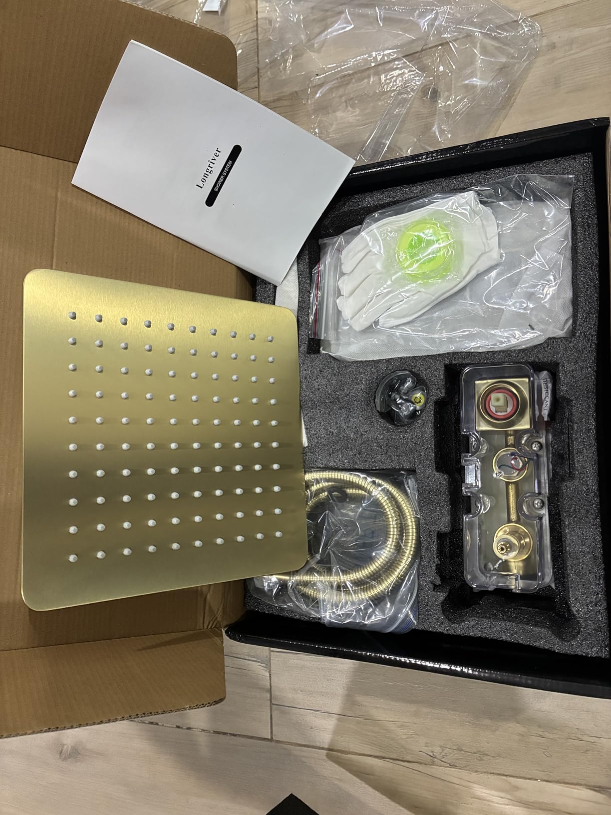 Shower Faucet Set with Hydro Power Temperature Display, Shower System Bathroom 12 Inches Shower Head with Handheld Spray, Wall Mounted Shower Fixtures with Shower Valve and Trim Kit, Matte Black customer photo 2