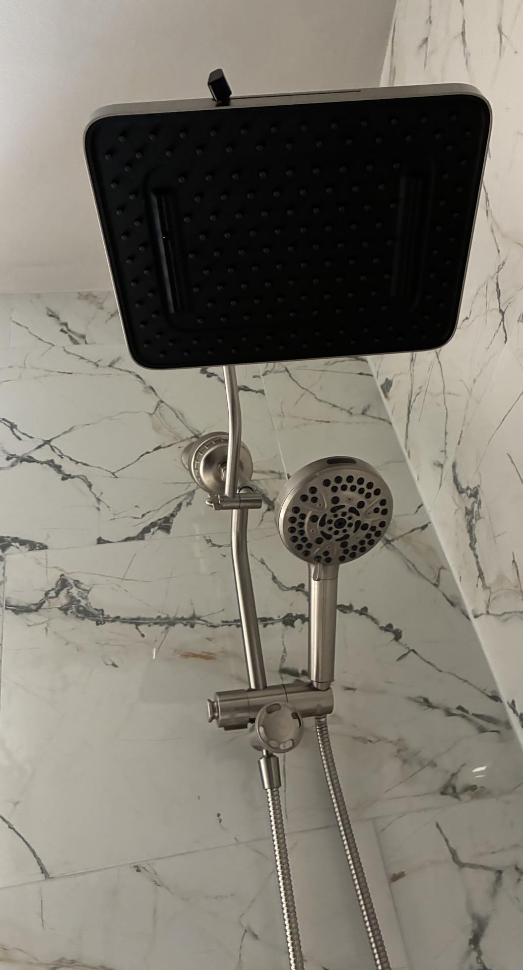 Hibbent cUPC Certified 13'' Shower Head Combo, High Pressure 5 Spray Rainfall Showerhead, 10 Spray Mode Handheld, All Metal Easy Reach 4-way Diverter Arm with Pause Mode, 71'' Hose and Holder, Chrome customer photo 1