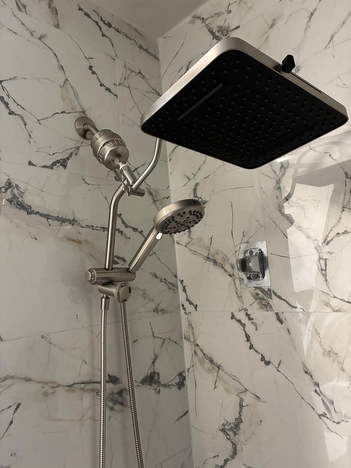 Hibbent cUPC Certified 13'' Shower Head Combo, High Pressure 5 Spray Rainfall Showerhead, 10 Spray Mode Handheld, All Metal Easy Reach 4-way Diverter Arm with Pause Mode, 71'' Hose and Holder, Chrome customer photo 2