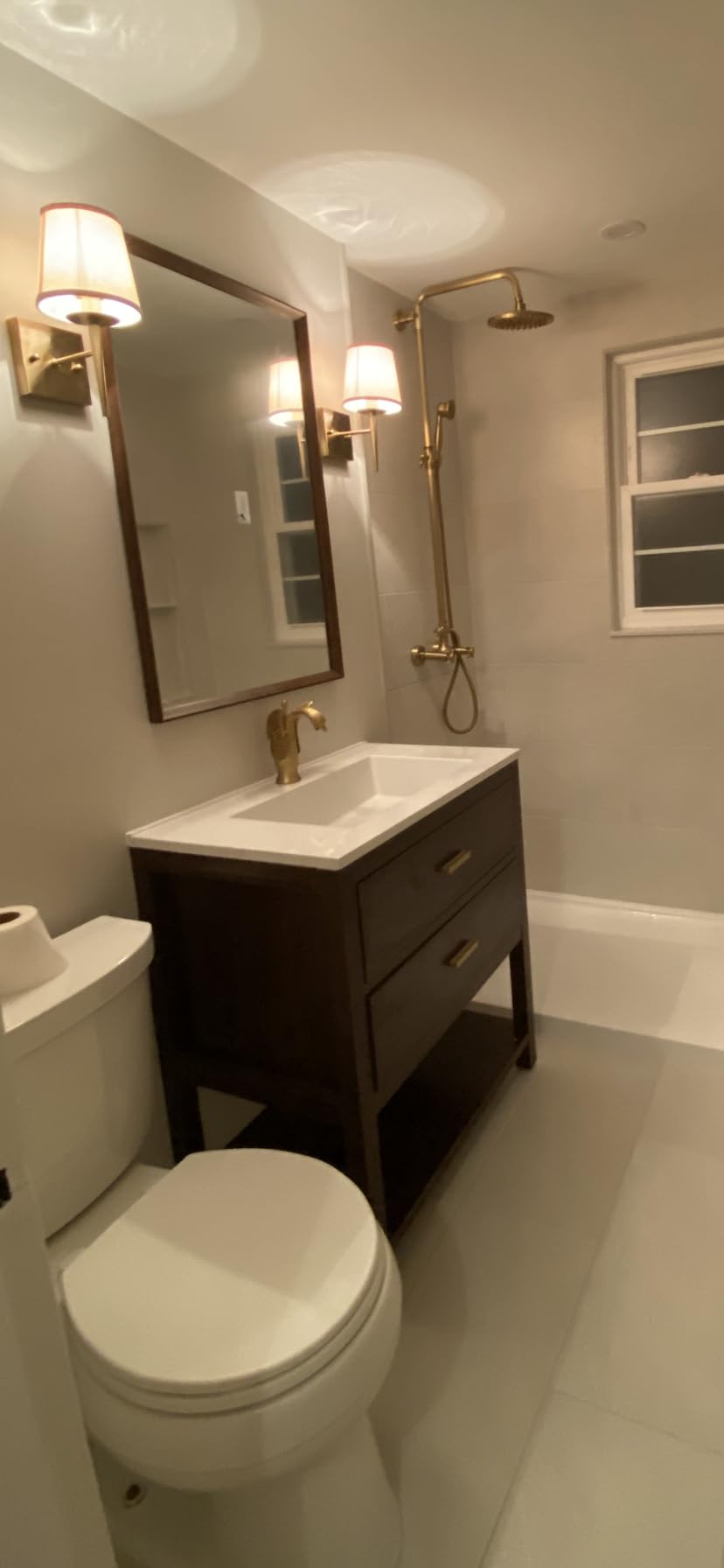 30 Inch Bathroom Vanity with Sink, Farmhouse Storage Cabinet with Drawers & Open Storage Shelf, Easy Assembly, Adjustable Feet, Walnut customer photo 1
