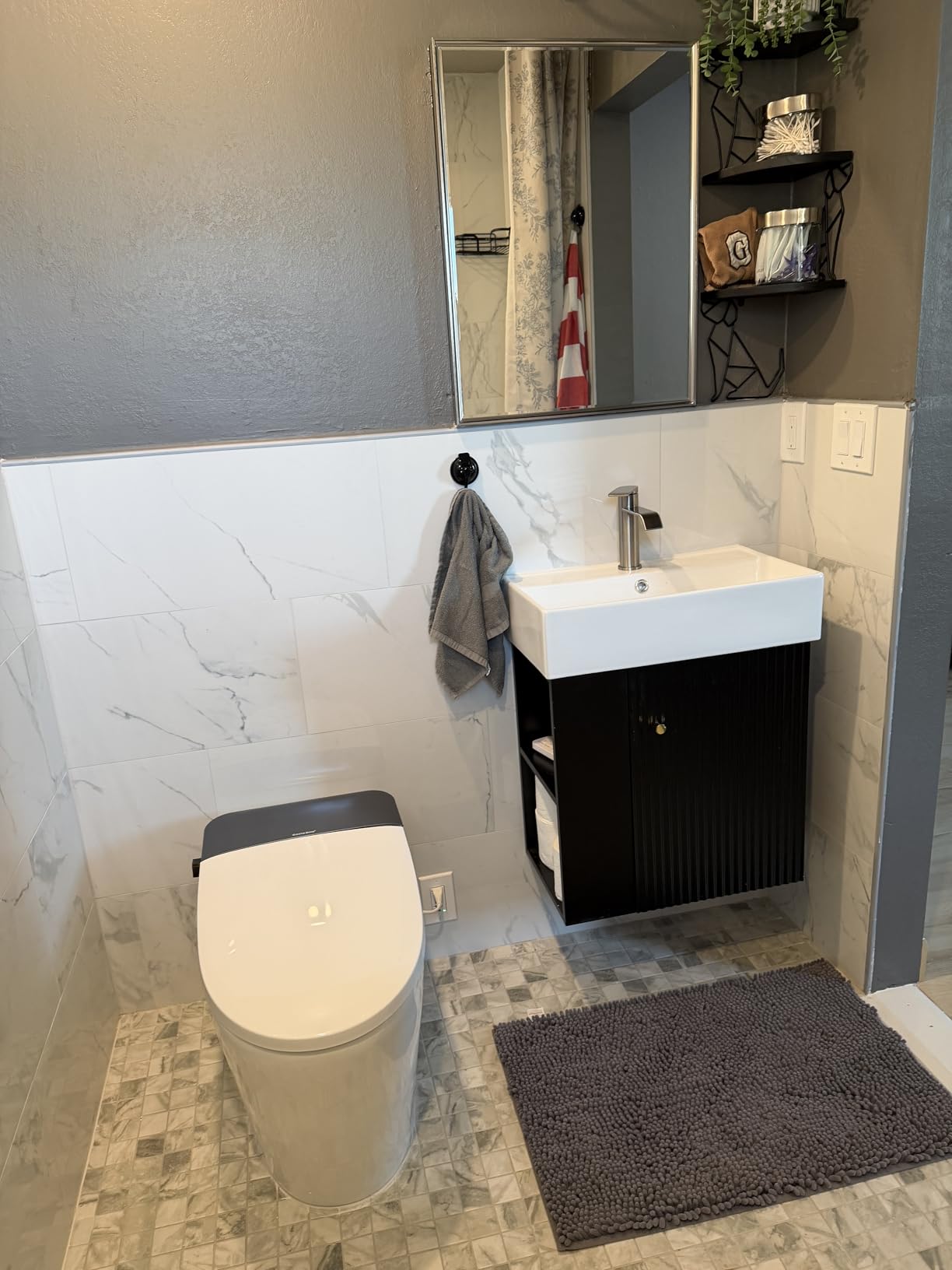 Merax 20 Inch Bathroom Vanity with Sink, Narrow Depth Bathroom Vanities, Wood Vanity Cabinet, Soft Closing Door, Freestanding Sink Cabinet W/Open Side Shelves, Oak customer photo 1
