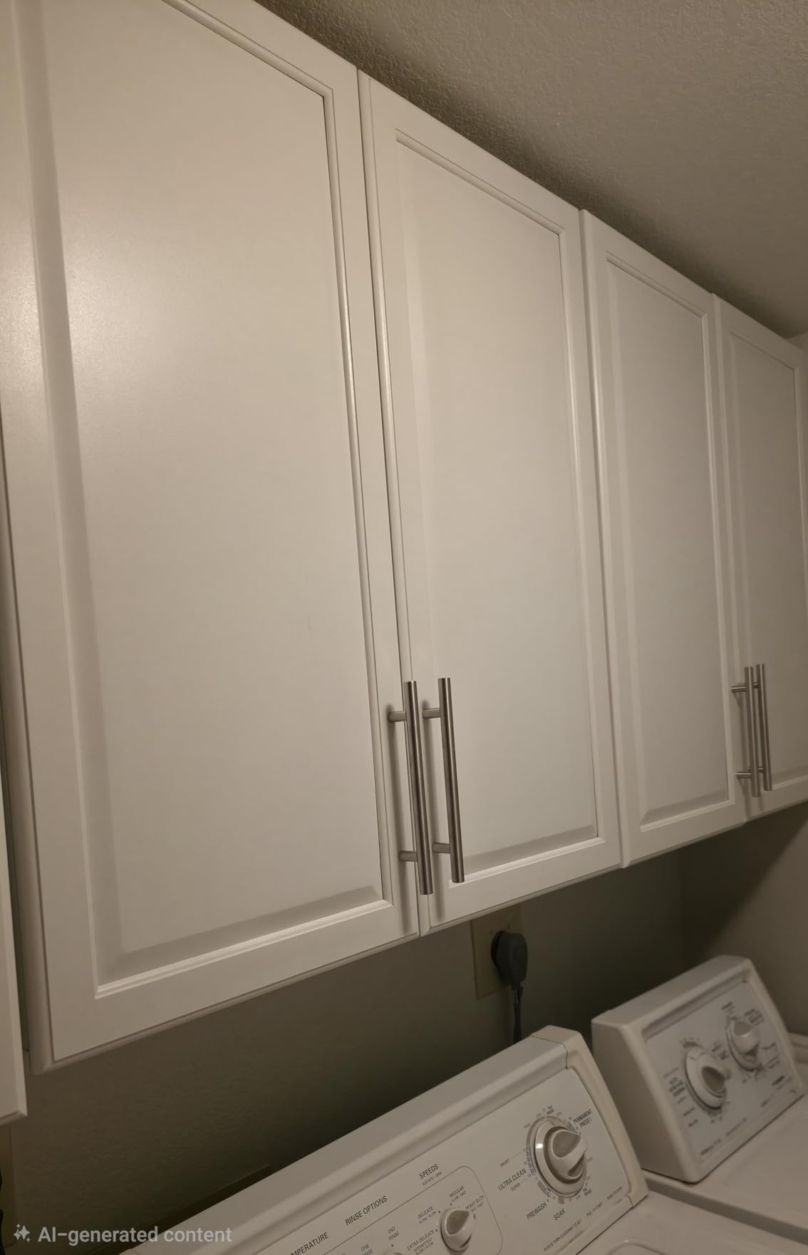 NEWOWNDS Laundry Room Cabinet 30''x12''x32'', Kitchen Cabinet Wall Cabinets with Adjustable Shelves, Wall Cabinet Storage, Utility Cabinets for Laundry Room, White Wall Cabinet with Shaker Door, White customer photo 1