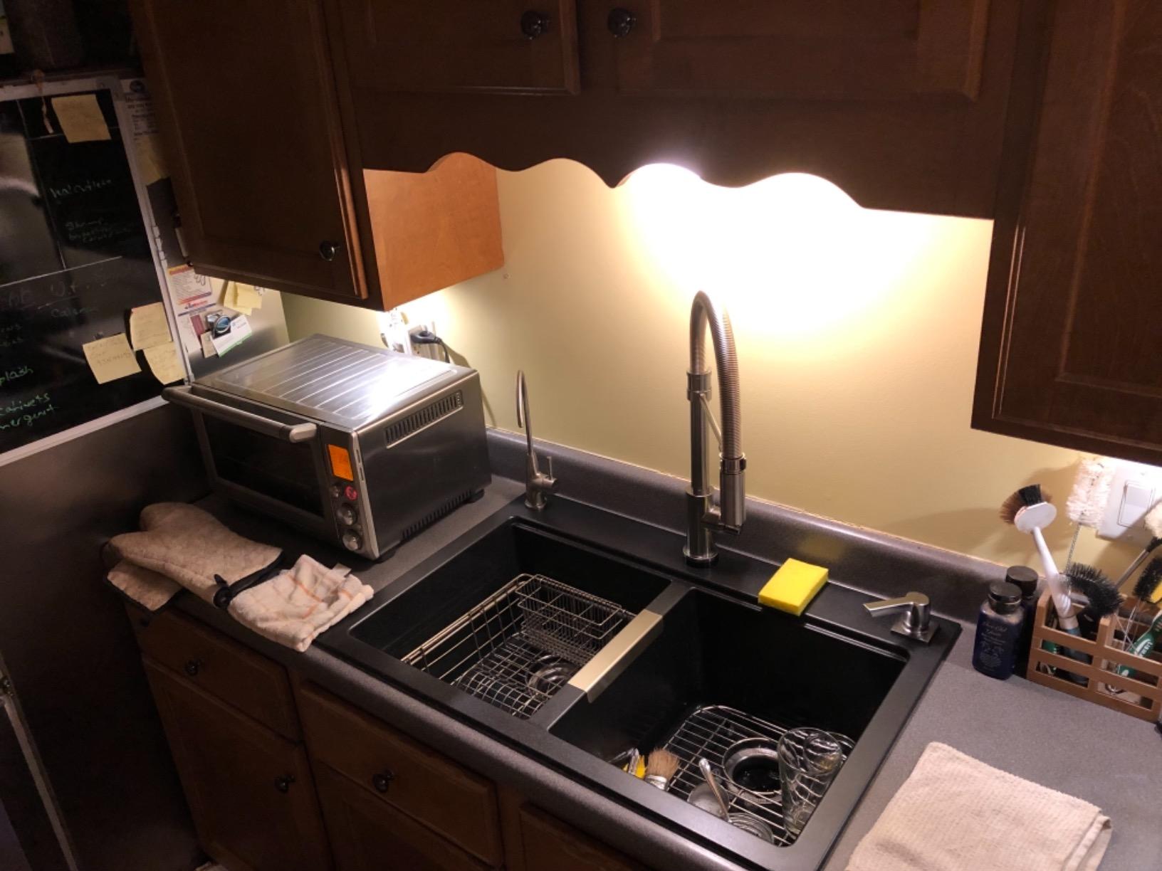KRAUS Quarza 33-inch Granite Drop-In/Undermount 50/50 Double Bowl White Kitchen Sink, KGD-433BWHITE customer photo 2