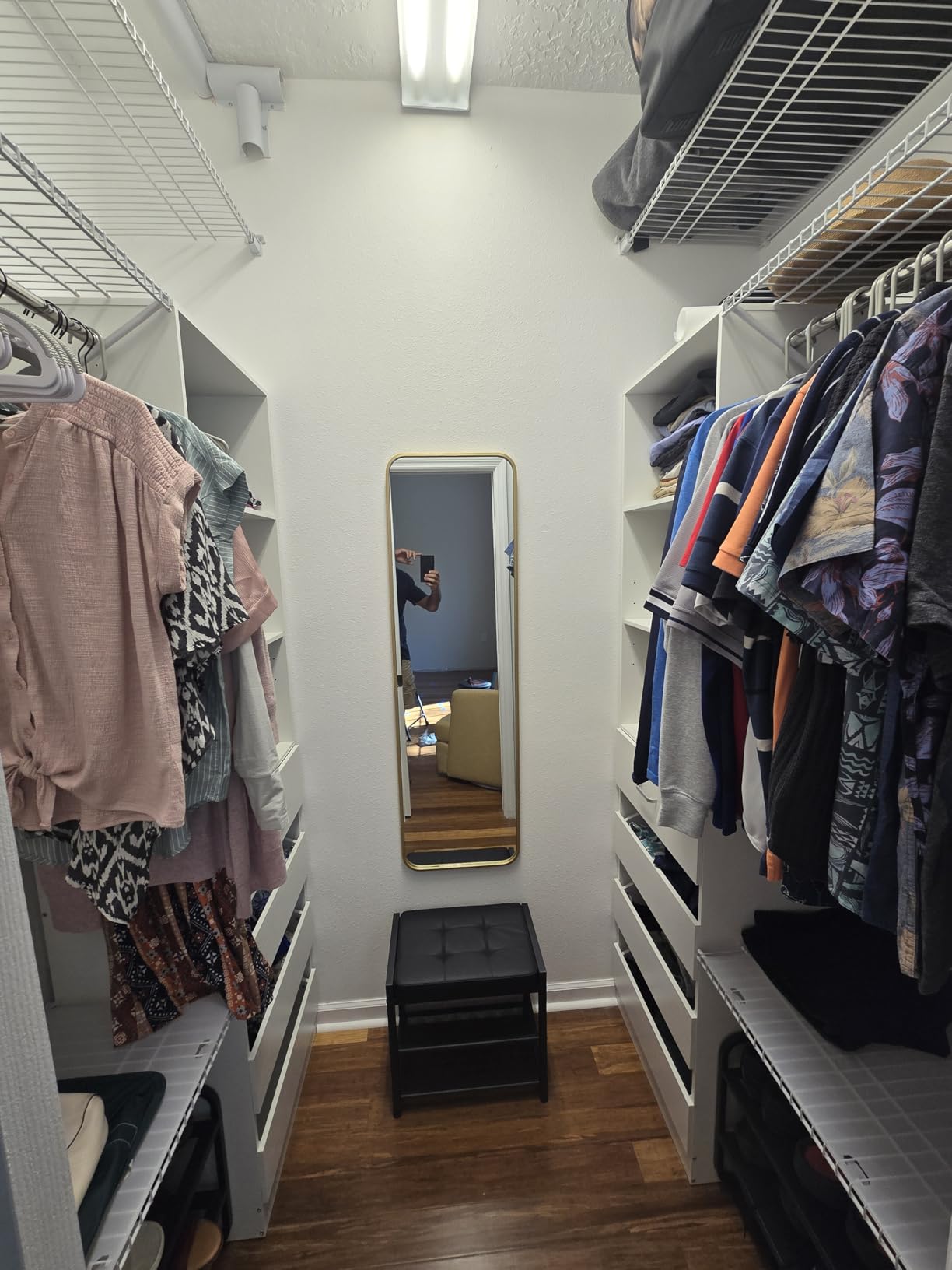 Aheaplus Closet System, 6-15Ft Closet Organizer with 8 Wooden Drawers, Wood Closet Organizer System with Tower, Walk-in Closet Organizer Wardrobe Clothes Rack with 4 Hanging Rods, Garment Rack, White customer photo 1