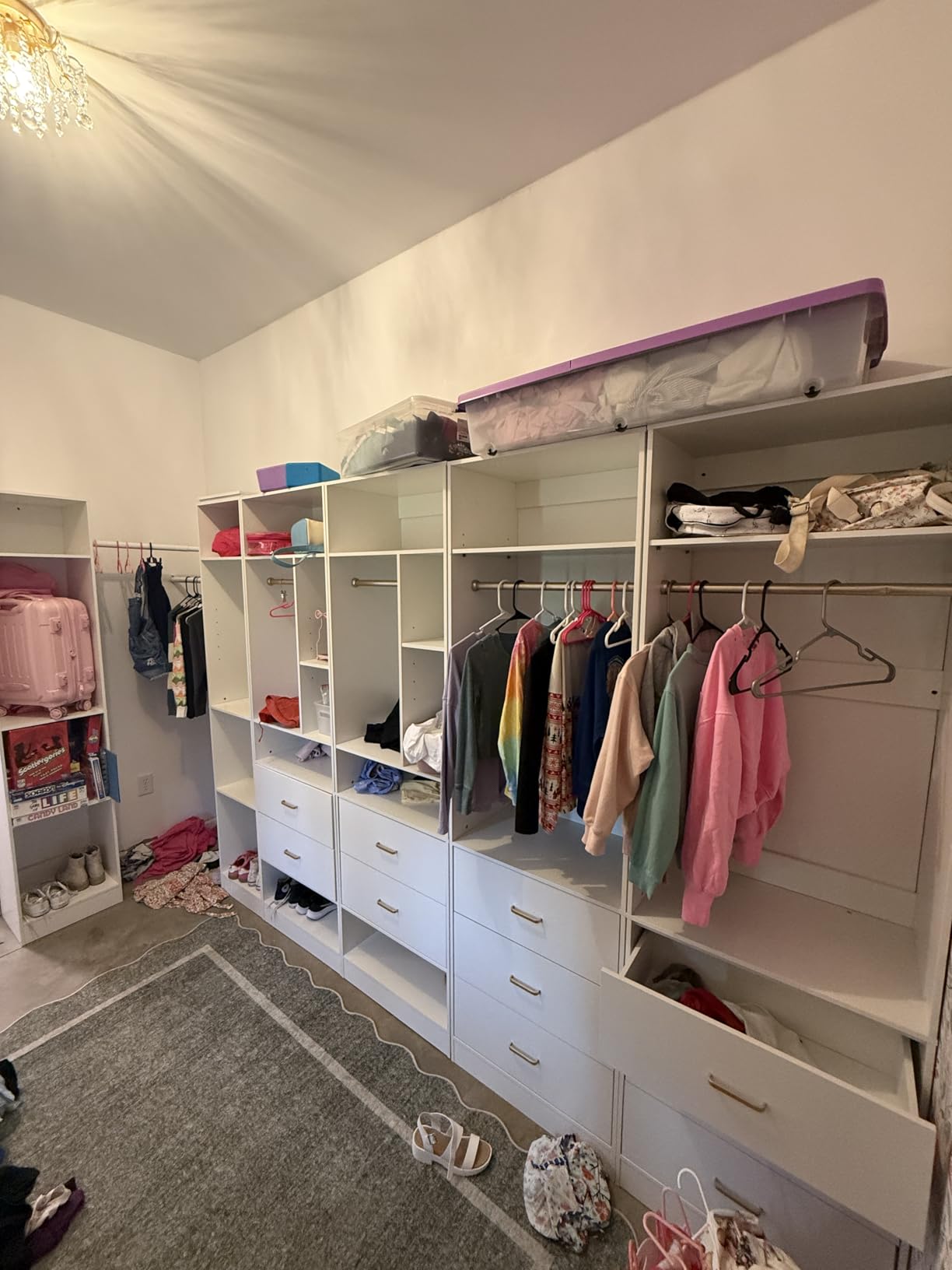 Besiost Closet System Set of 2, 4FT Closet Systems with 6 Wood Drawers, 48