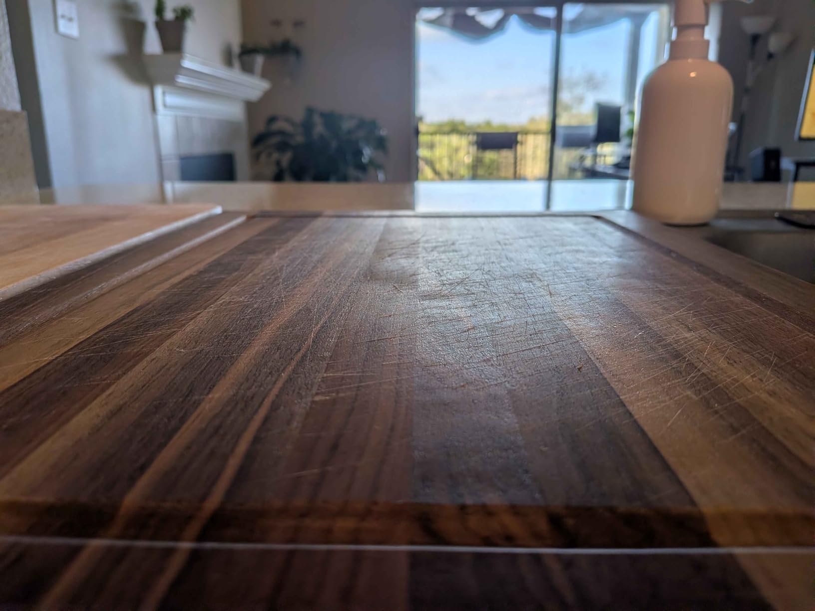 CONSDAN Wood Cutting Board for Kitchen, 16 x 12, USA Grown Solid Hickory Hardwood, Edge Grain, Chopping Board, Butcher Block with Juice Groove, Prefinished with Food-Safe Oil, 1
